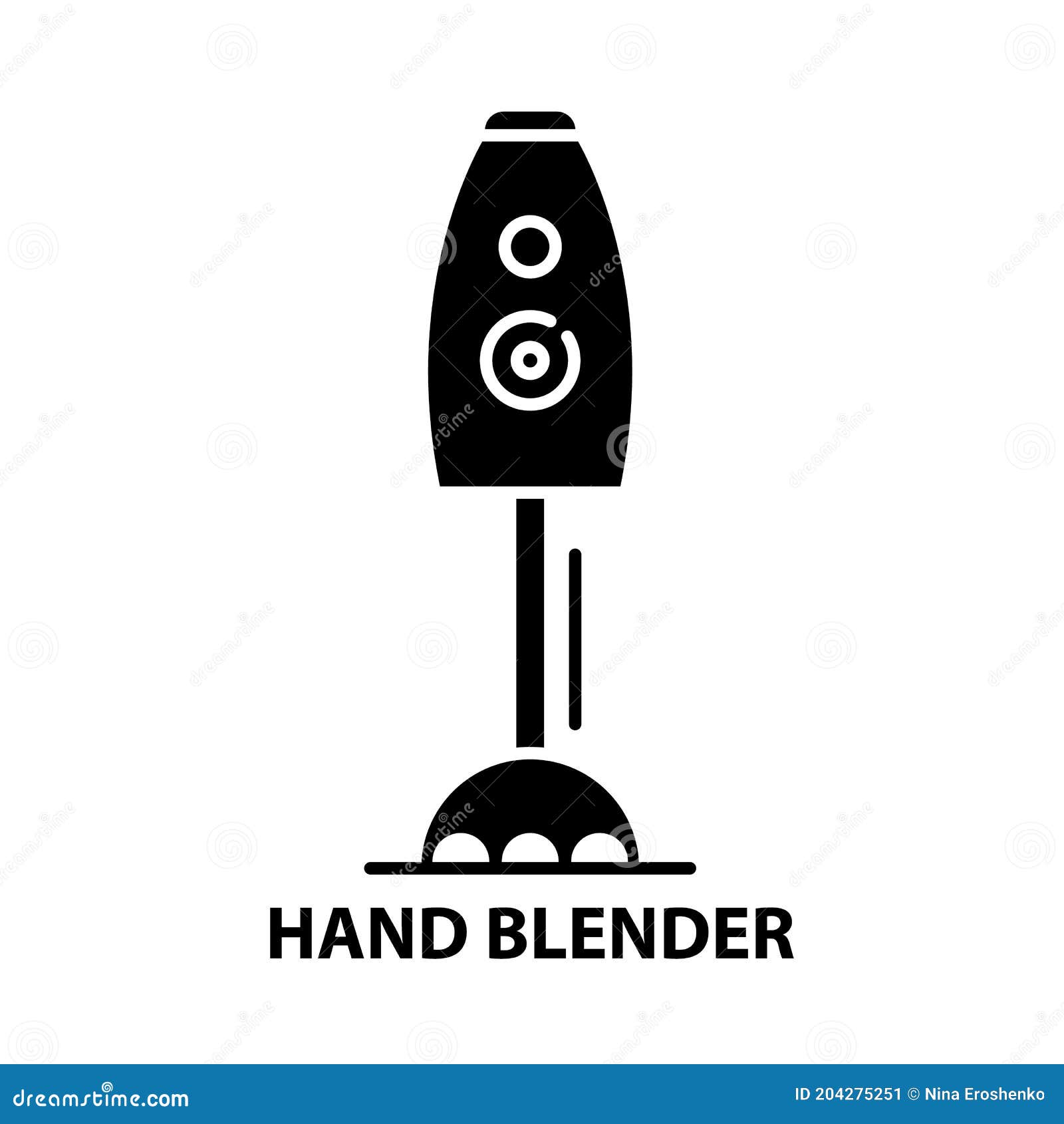 Hand Blender Icon, Black Vector Sign with Editable Strokes, Concept Illustration Stock Illustration - Illustration of graphic, metal: 204275251