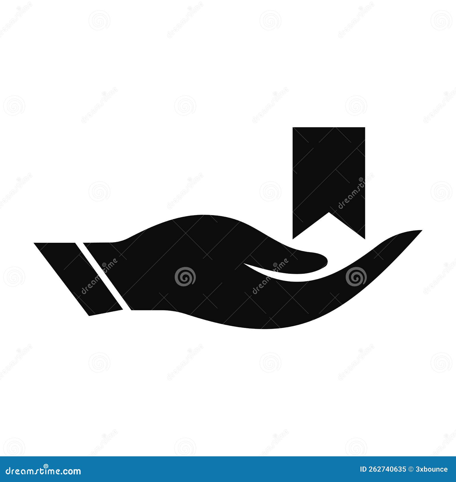 Hand Bookmark Logo Design. Education Bookmark Logo with Hand Concept