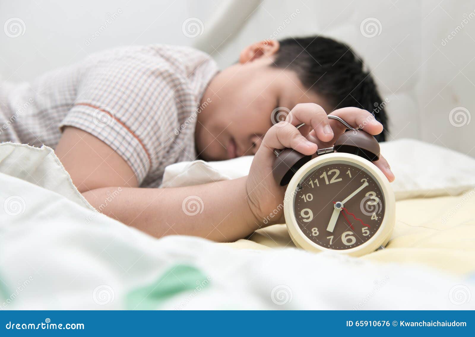 Hand Boy Reaching Out for Alarm Clock Stock Photo Image of morning