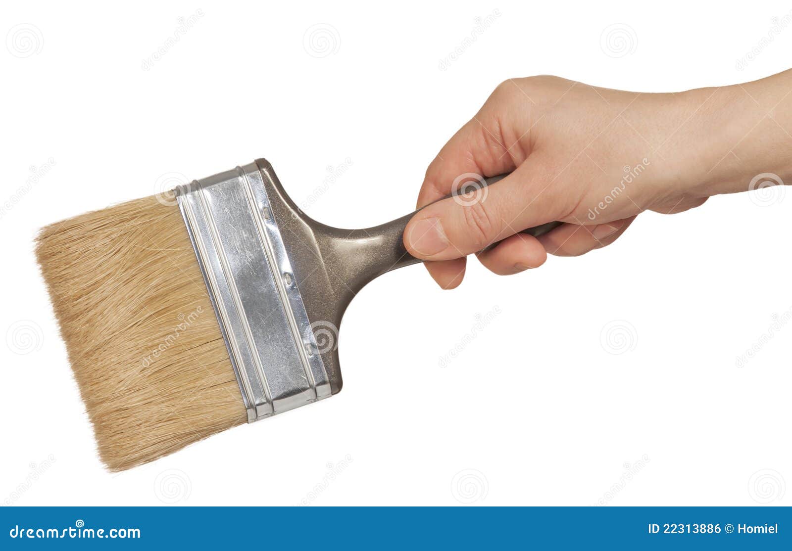 Hand with a brush stock photo. Image of isolated, bristle 22313886