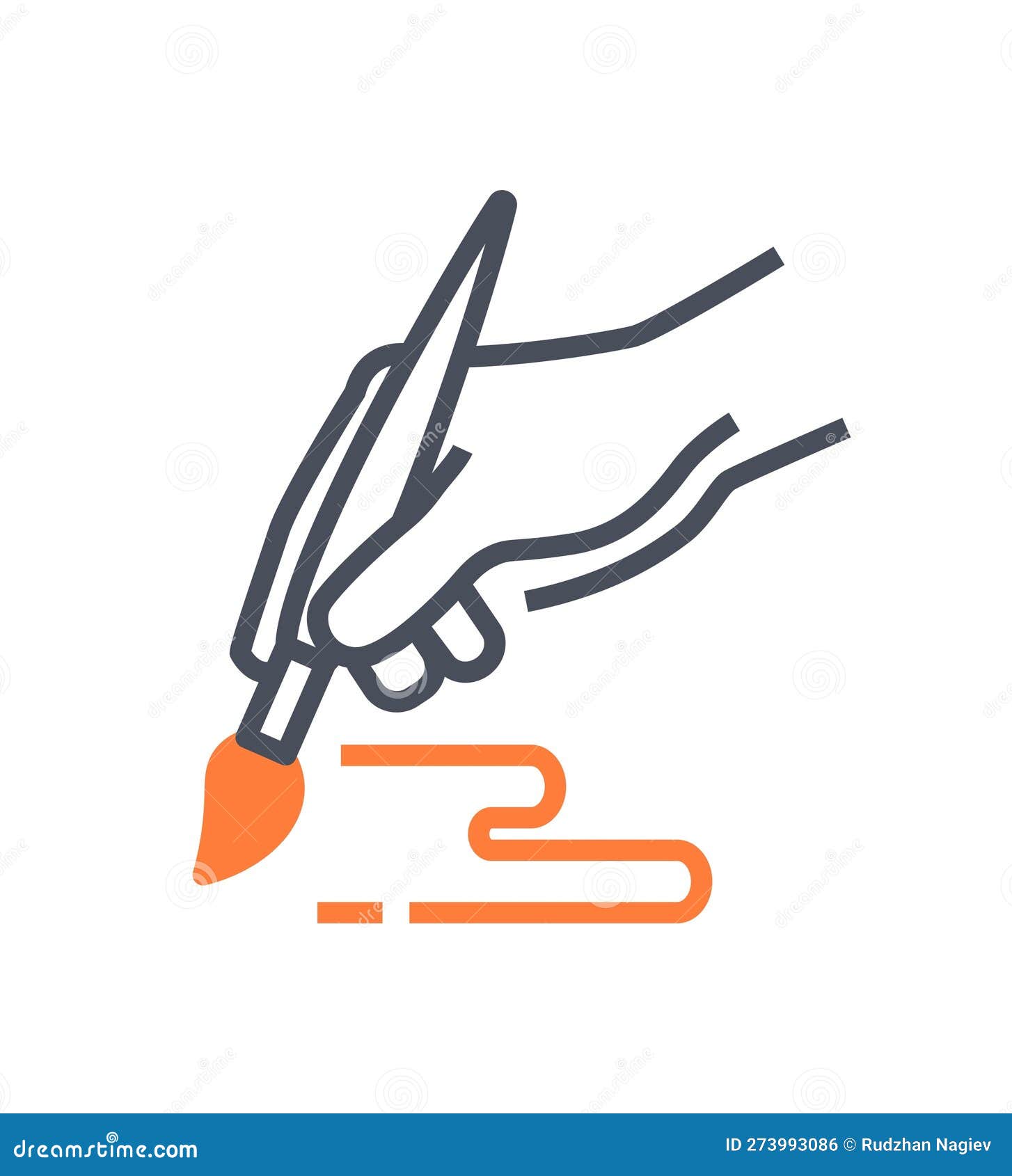 Hand with brush icon stock vector. Illustration of head 273993086