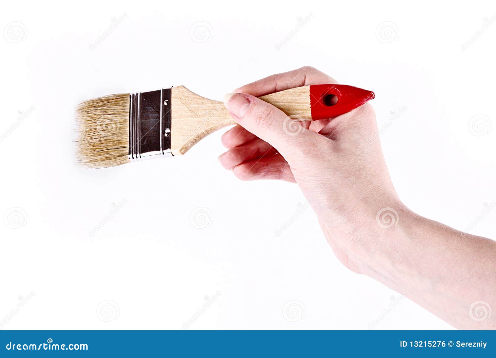 Hand with brush isolated stock photo. Image of hand, draw 13215276
