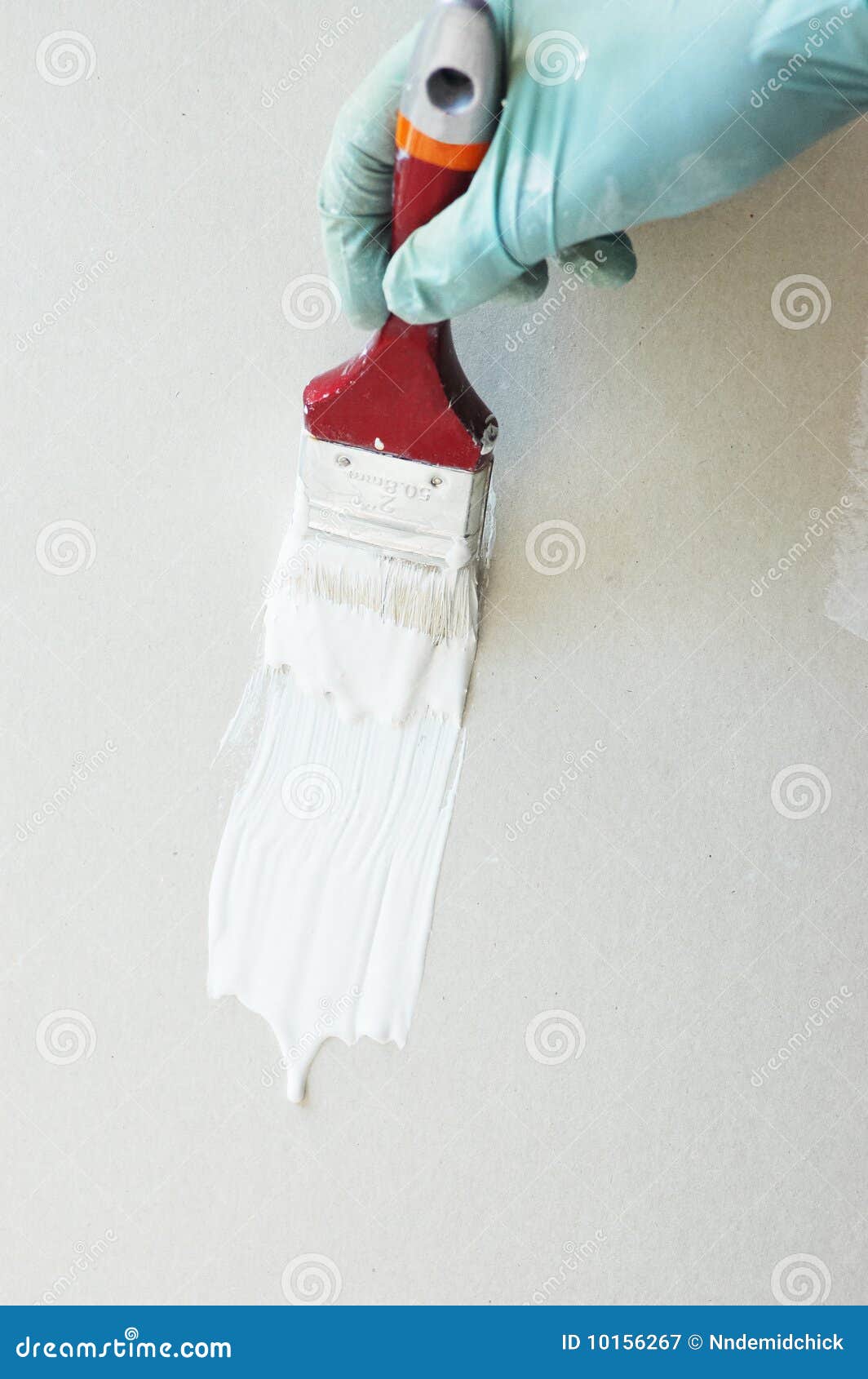 Hand with Brush Painting Wall Stock Image Image of renovating, paint