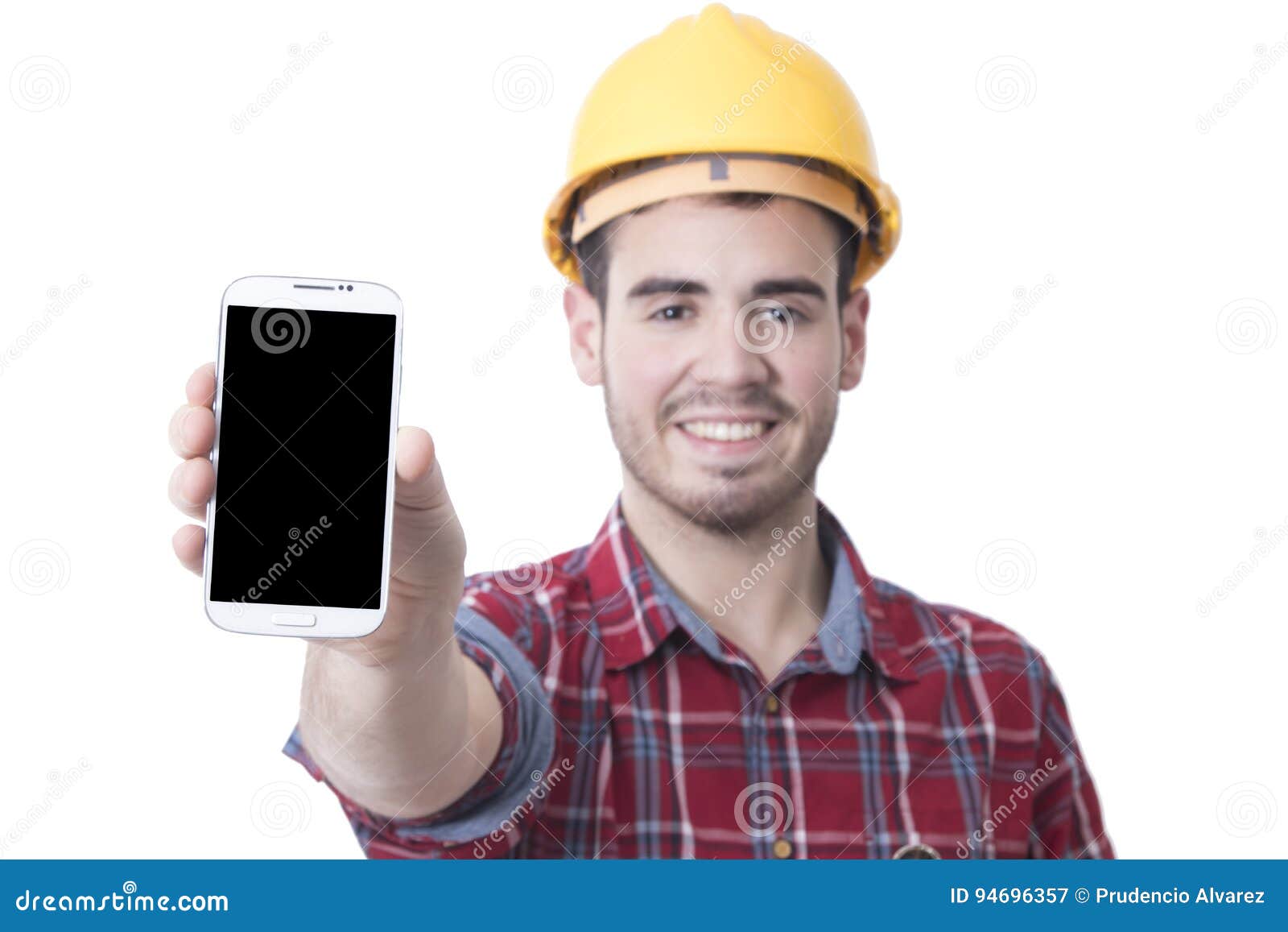 Hand of the Builder Mobile Phone Stock Image Image of repairs