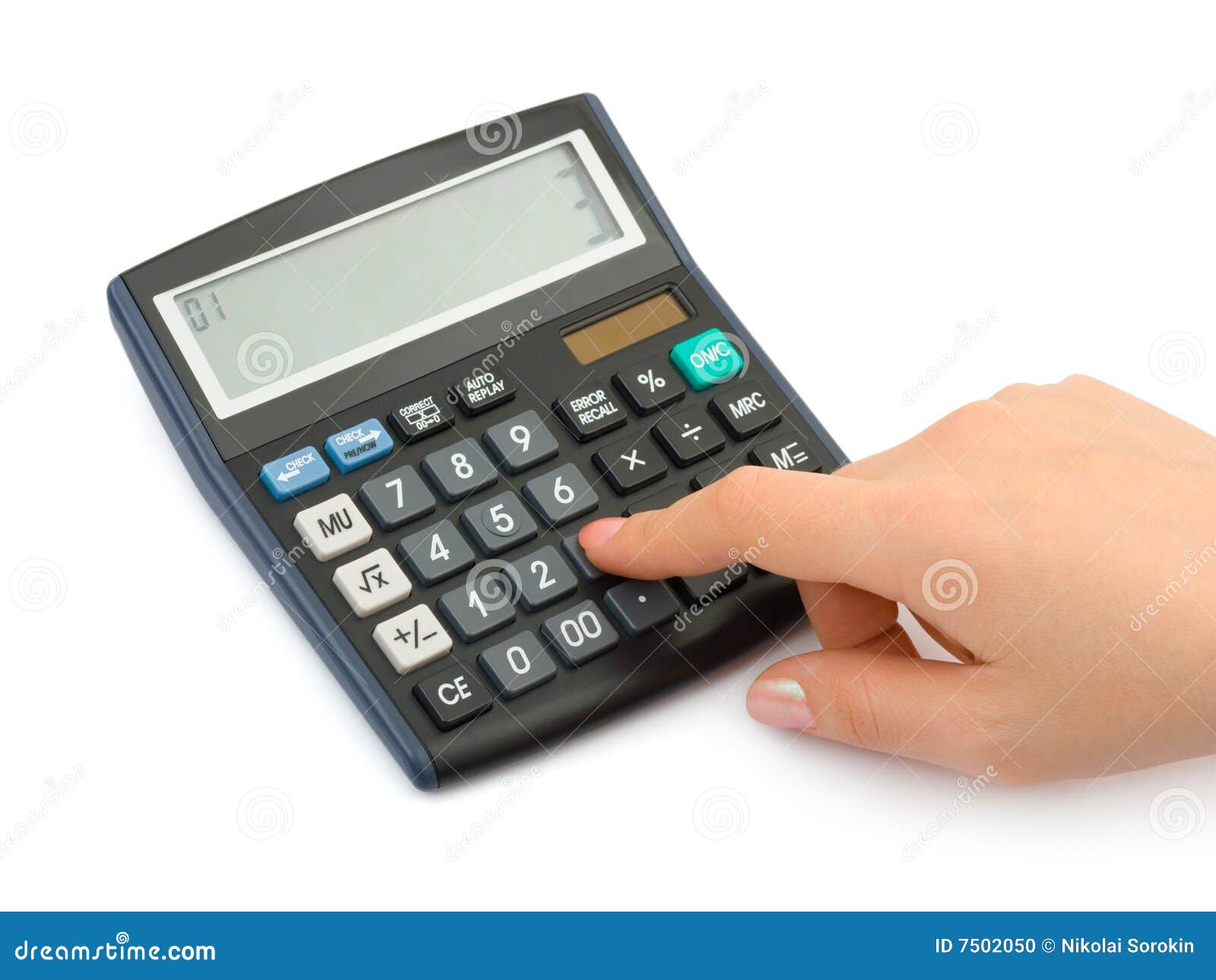 Hand and Business Calculator Stock Photo Image of display, number