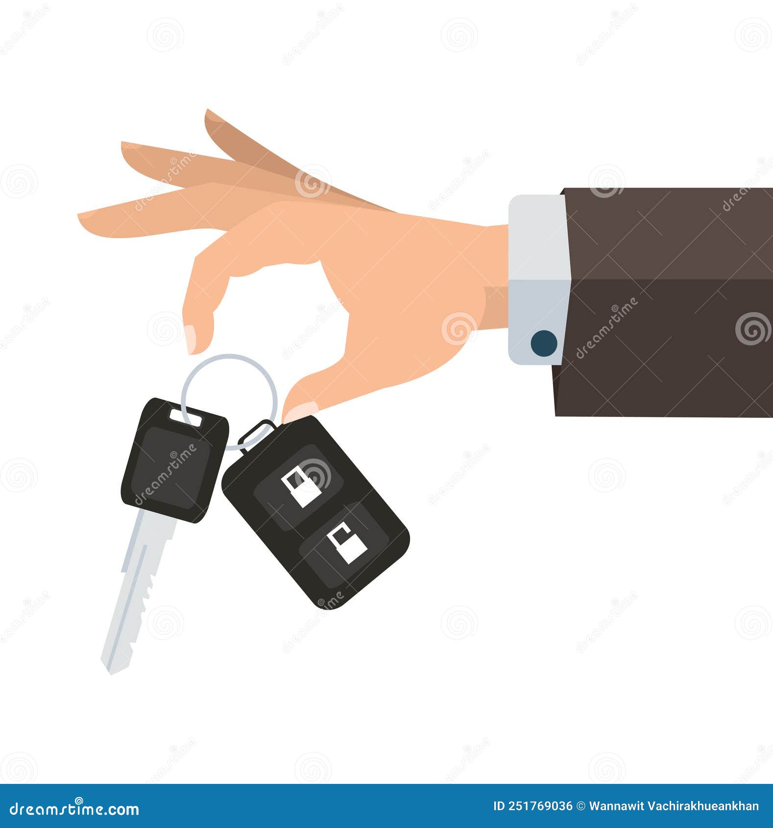 hand businessman holding car key