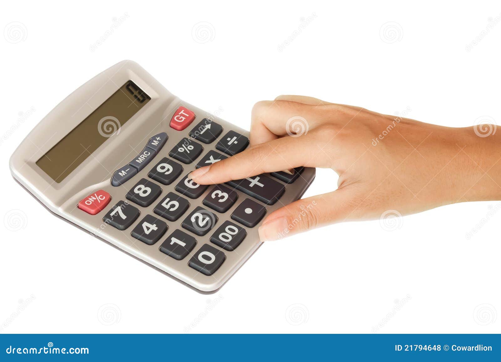 Hand with a Calculator stock photo. Image of calculate 21794648