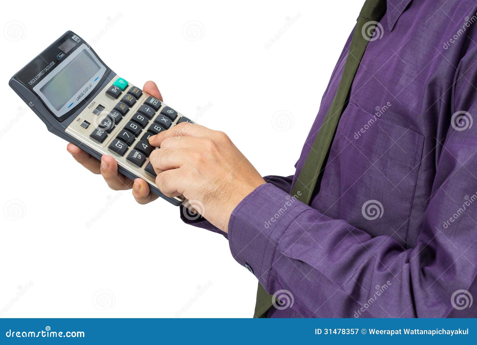 Hand on calculator stock image. Image of violet, holding 31478357