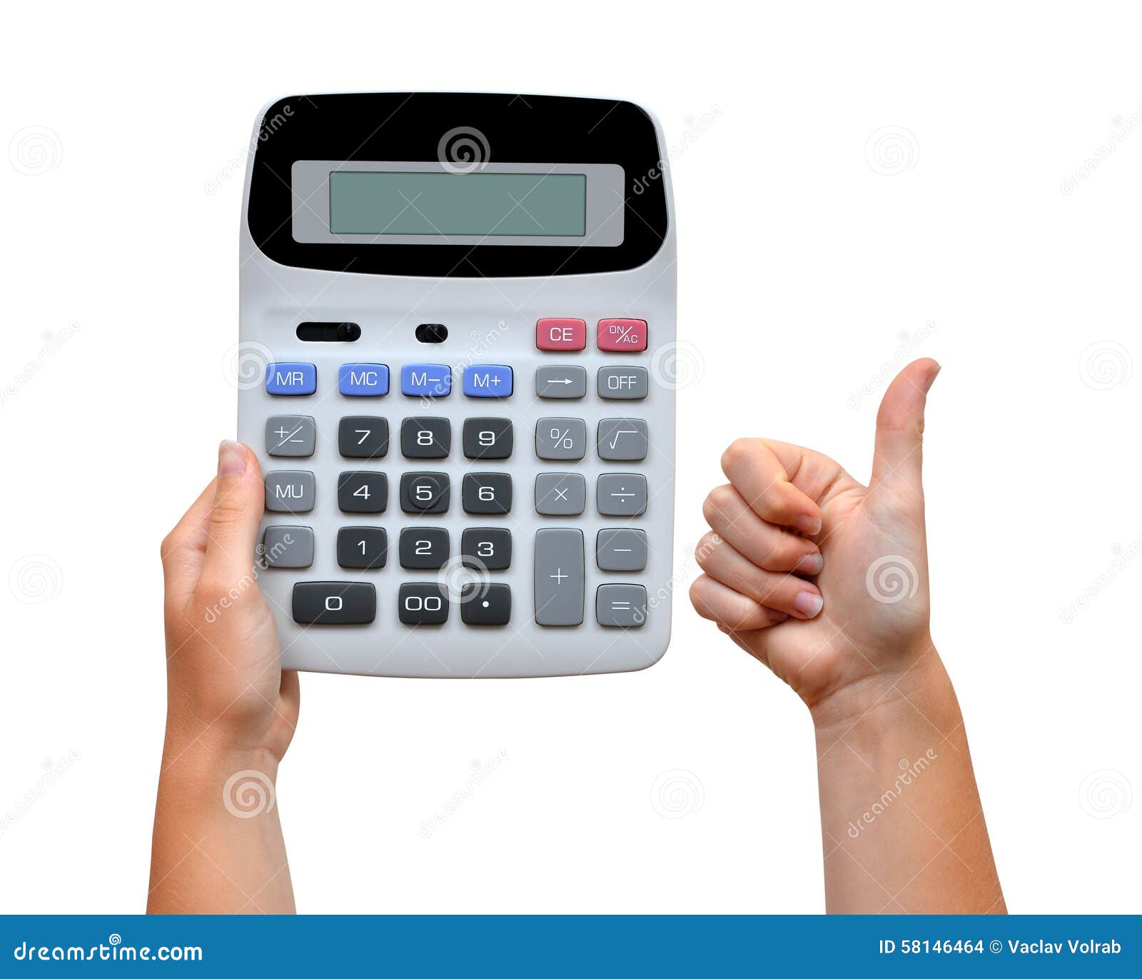 Hand With Calculator Stock Photo Image 58146464