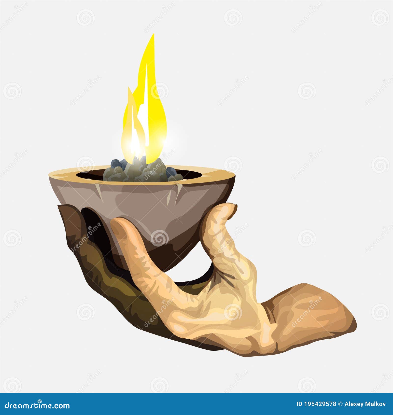 Hand and Candle on a Stand. Beautiful Sacral Candle Flame. Cartoon Vector  Illustration Isolated. Sticker, Symbol, Icon for Your Stock Illustration -  Illustration of isolated, creativity: 195429578
