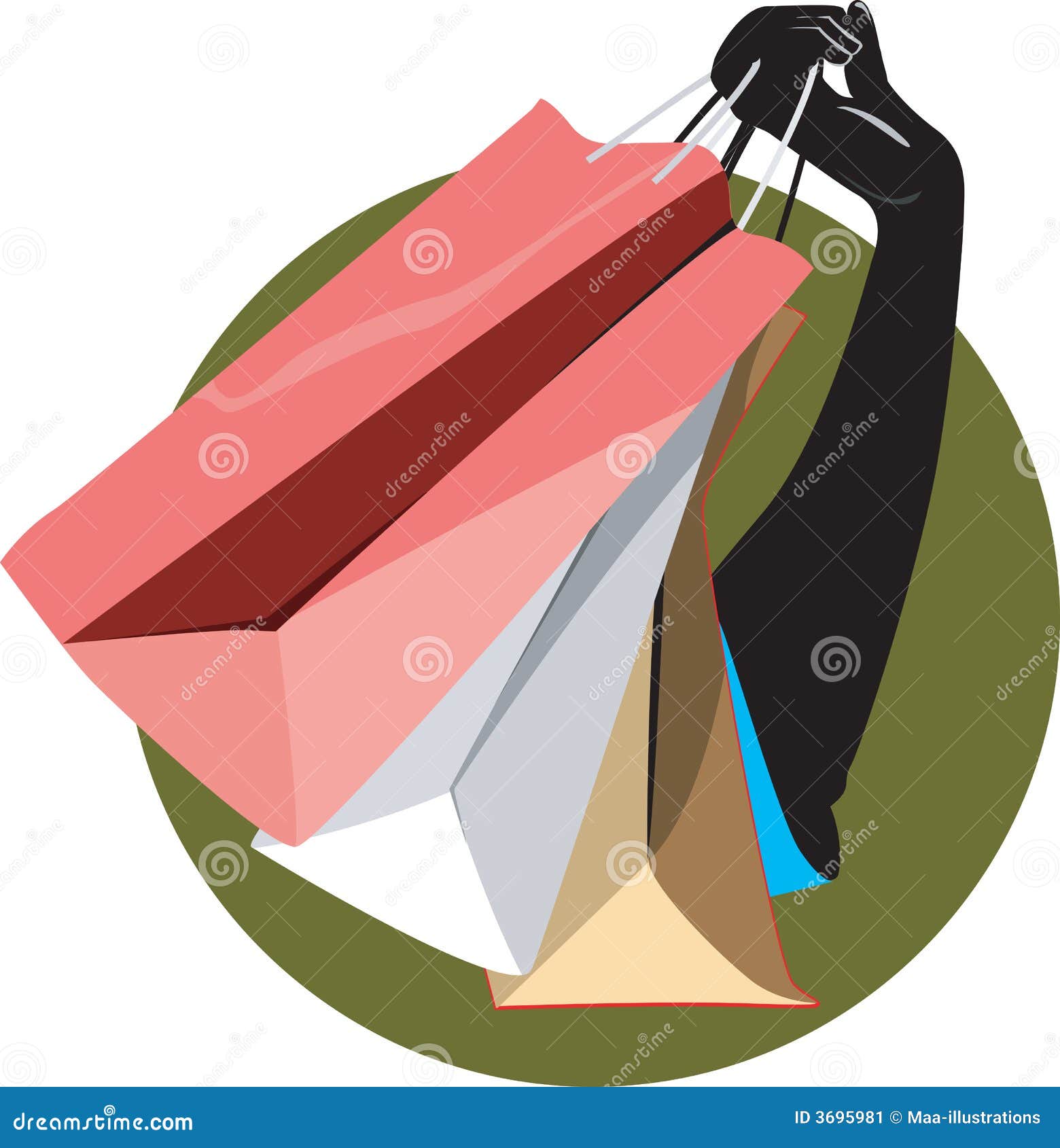 Hand and carrying bag stock vector. Illustration of silhouette - 3695981