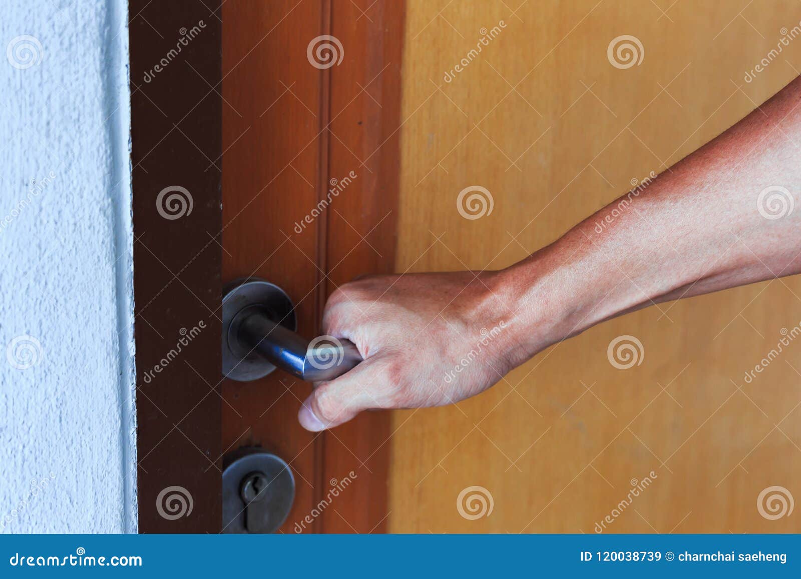 Hand Catch the Door Knob To Open. Stock Image Image of enter, design 120038739