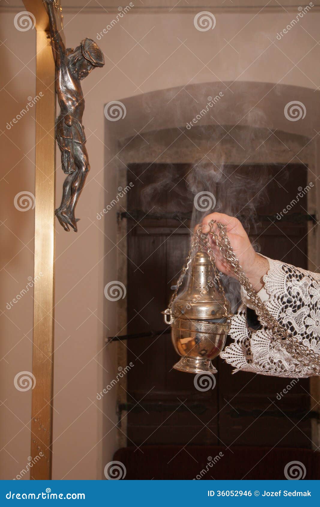 Hand of Catholic Priest at Incense Stock Photo Image of liturgy