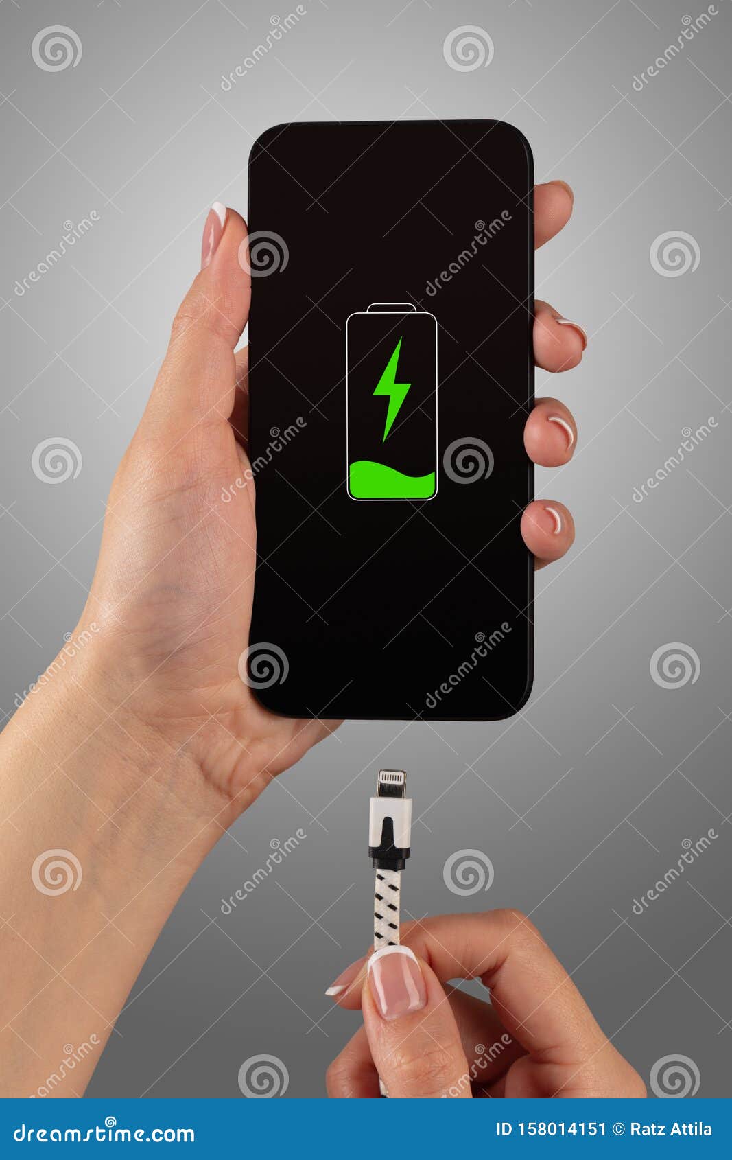 Hand charging phone stock image. Image of blue, cellphone 158014151
