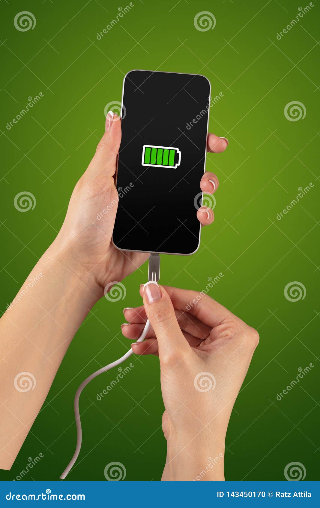 Hand Charging Phone with Low Battery Stock Photo Image of hand