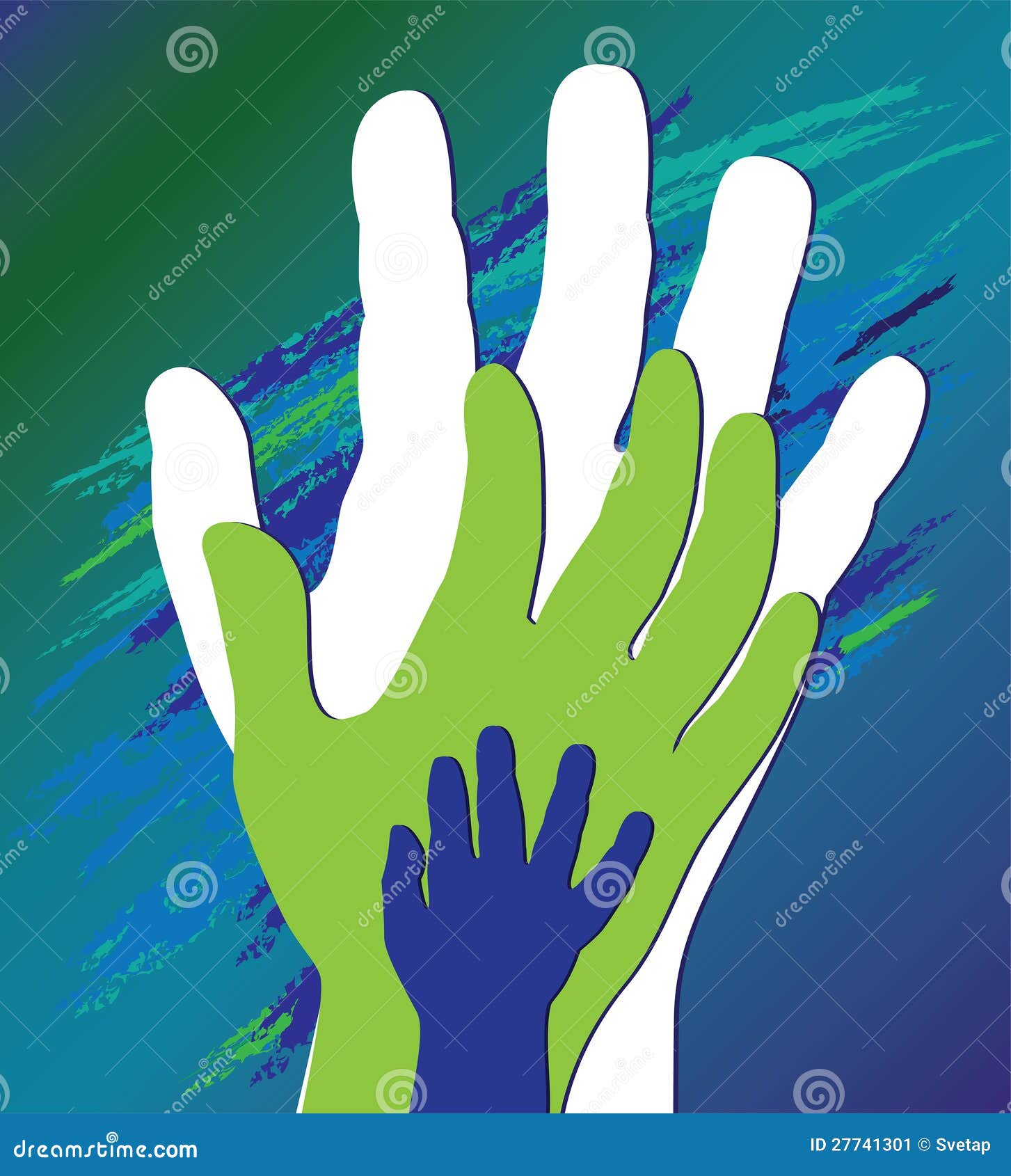 hand of the child in father encouragement