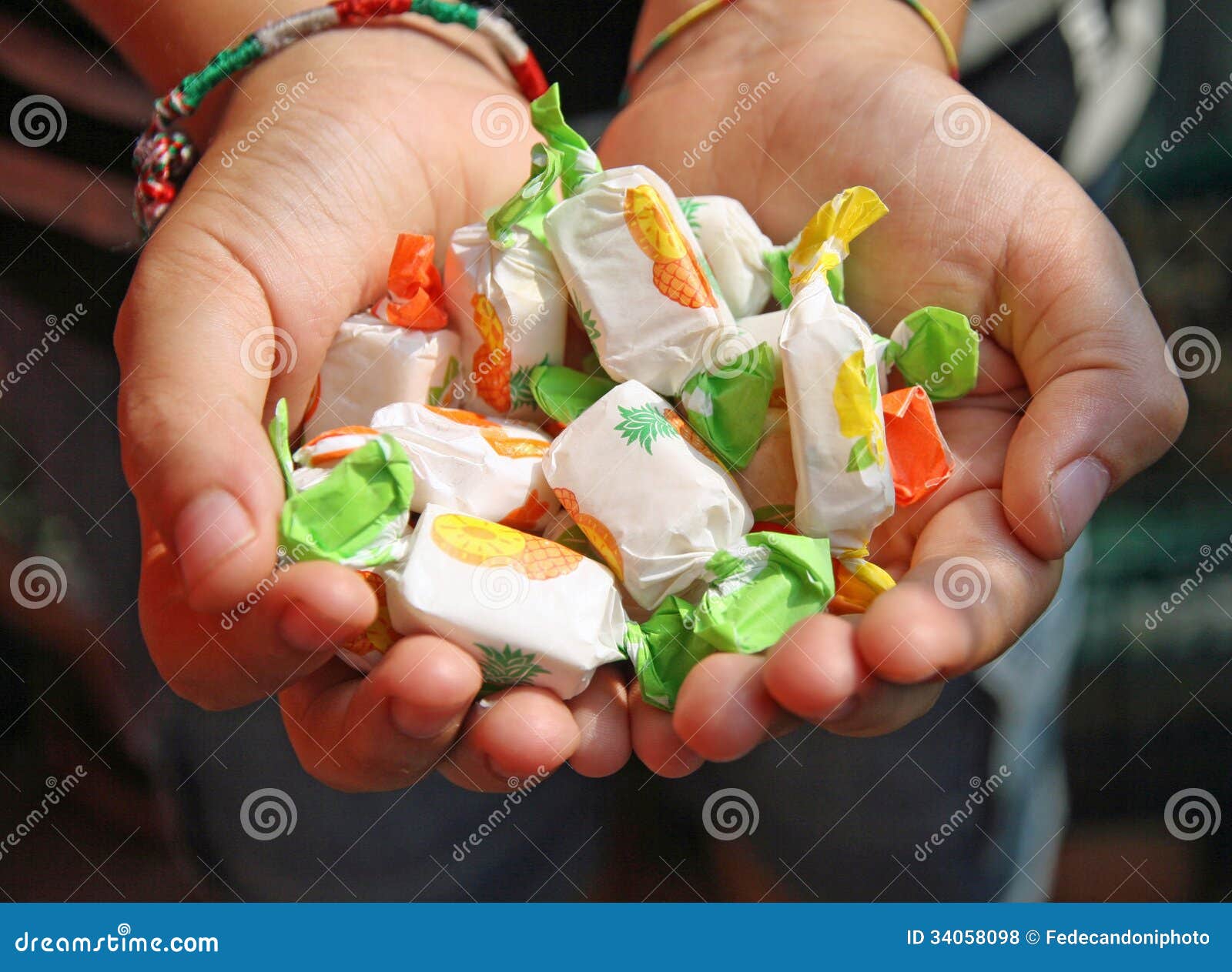 Hand of a Child Full of Candy Stock Photo Image of sweets, kids 34058098