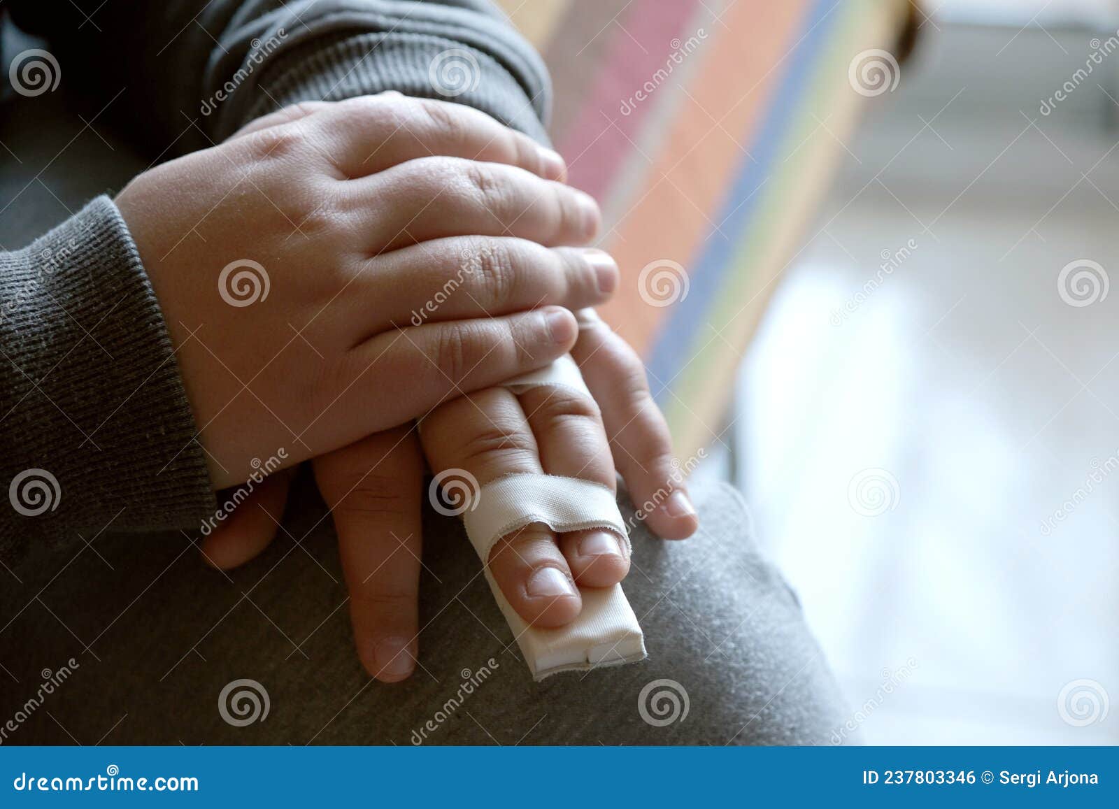 Hand of a Child with Splinted Fingers Stock Photo Image of cast