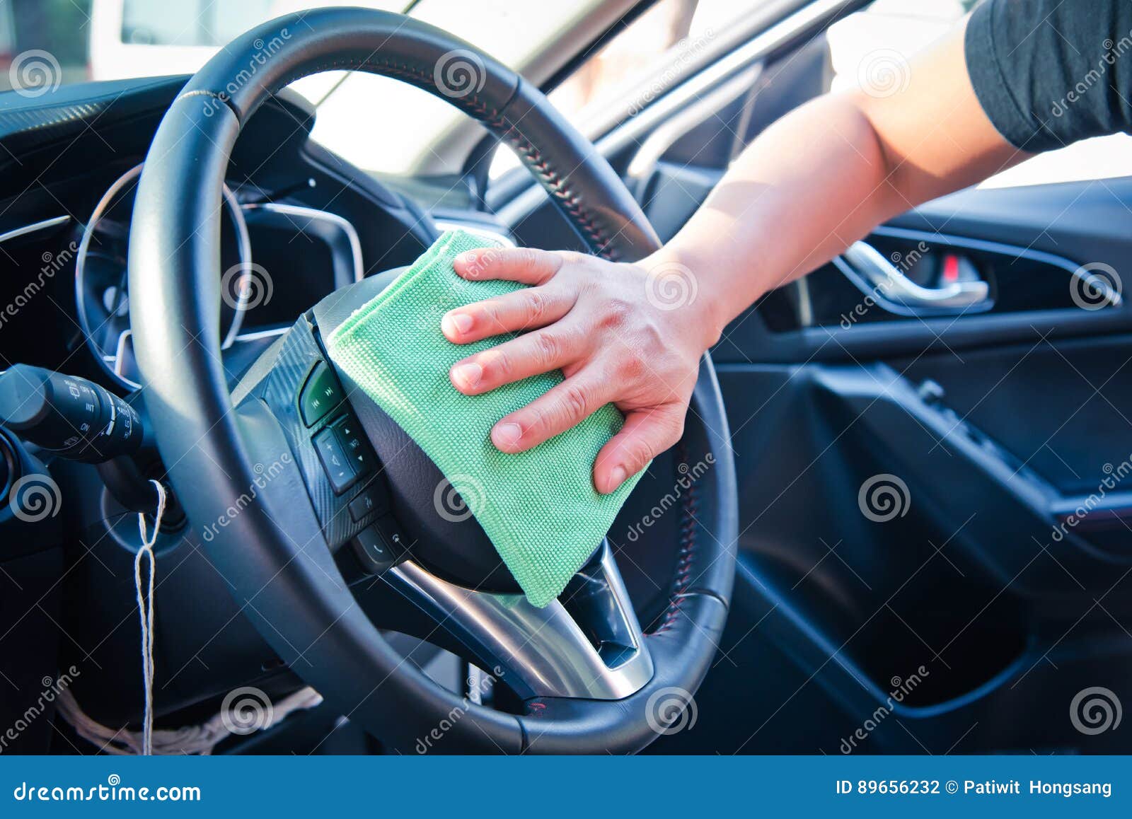 Cleaning the car interior stock photo. Image of automobile 89656232