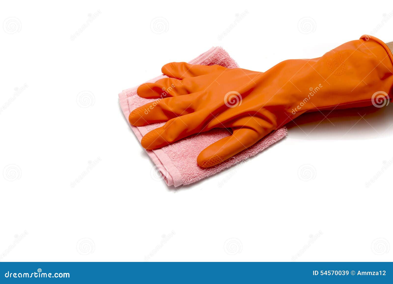 Hand in Cleaning Glove with Towel Stock Image Image of domestic