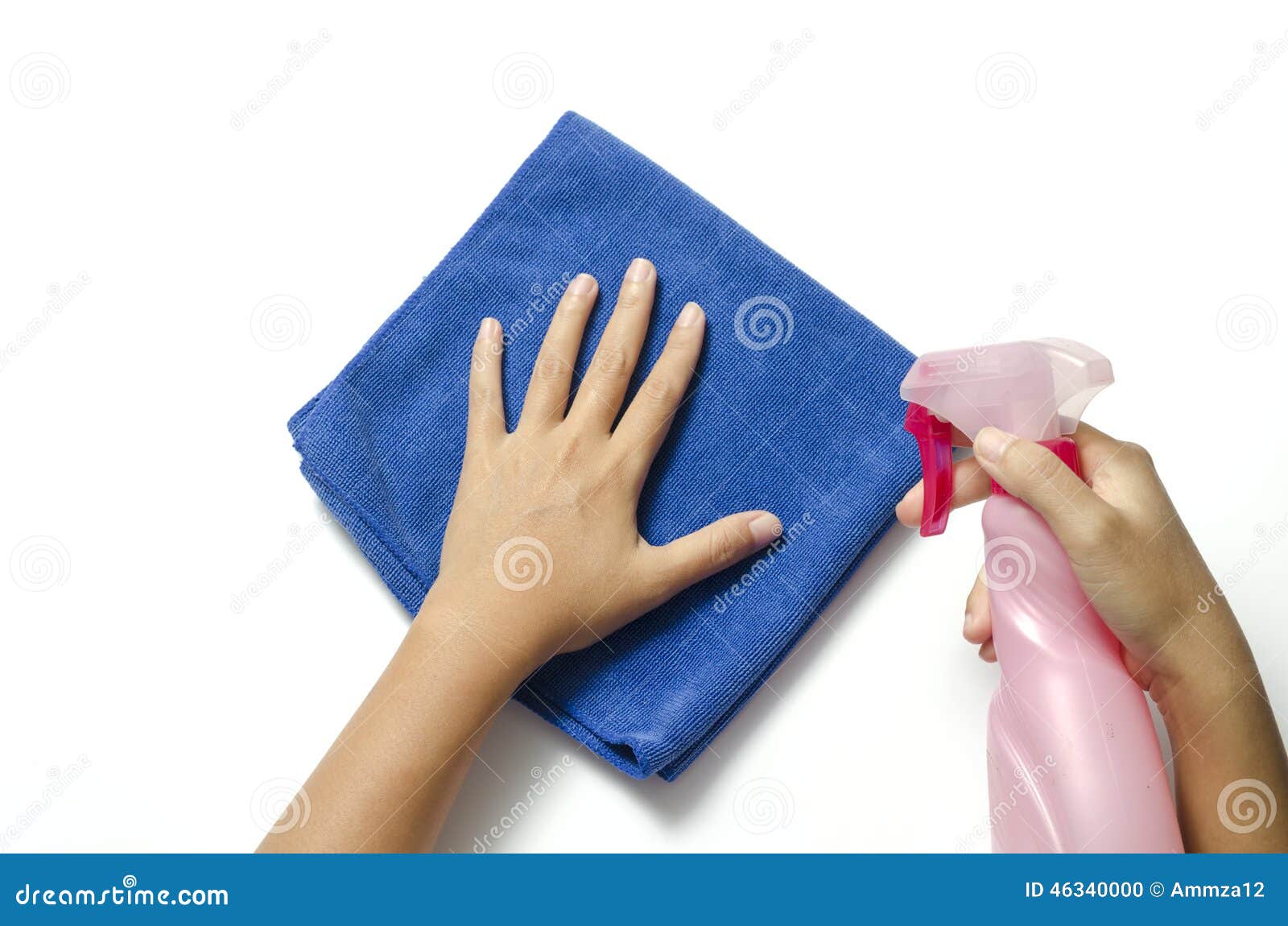 Hand and blue rag cleaning Stock Photo by ©billiondigital 114727202