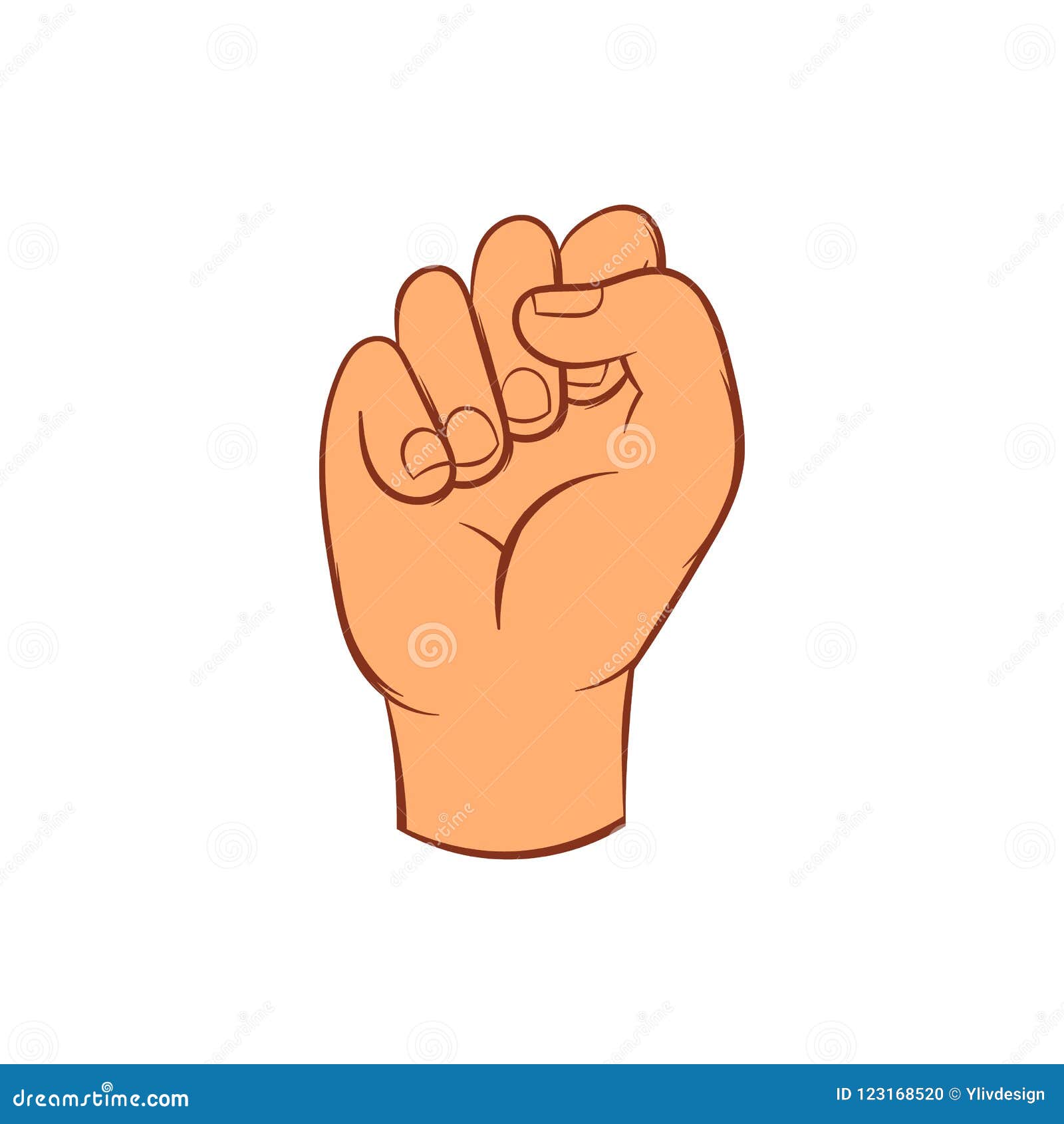 Hand With Clenched Fist Icon, Cartoon Style Illustration 123168520 -  Megapixl