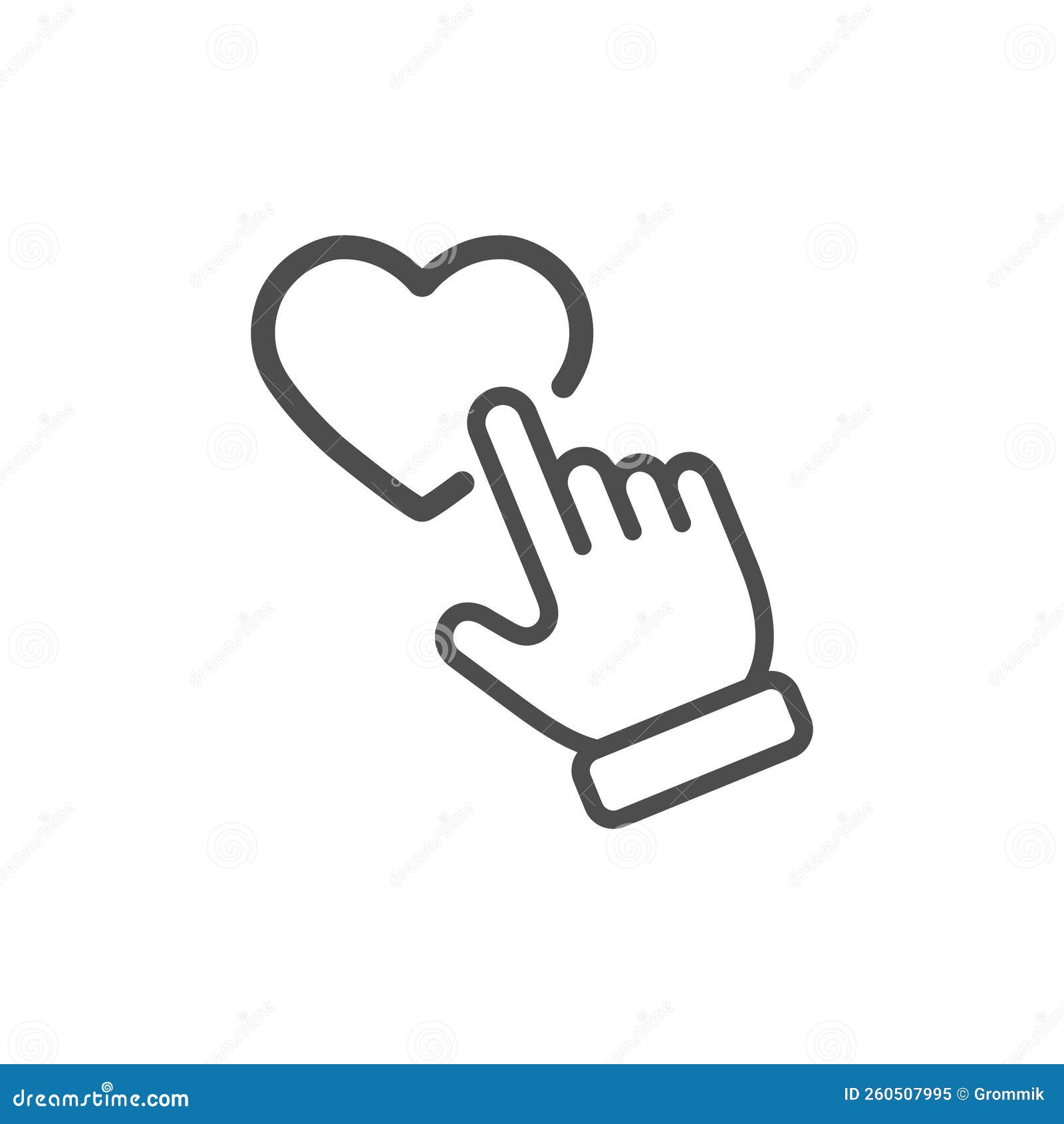 A Hand Click on the Heart Icon. the Hand Points To the Heart Symbol ...