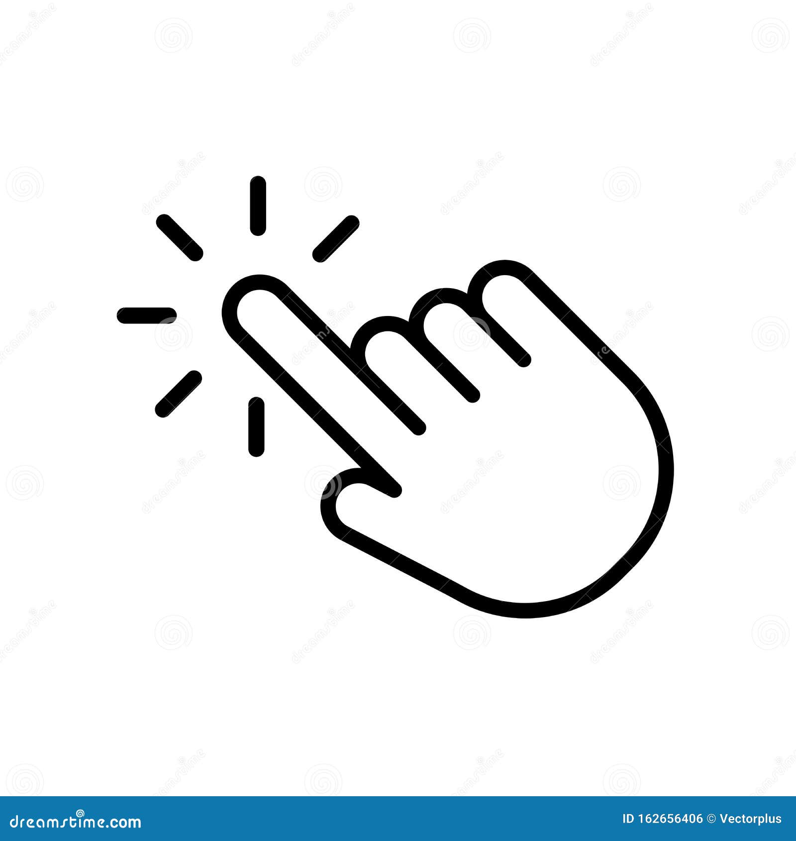 Hand Click Icon In Trendy Outline Style Design Vector Graphic Illustration Click Symbol For Website Design Logo App And Ui Stock Illustration Illustration Of Graphic Concept