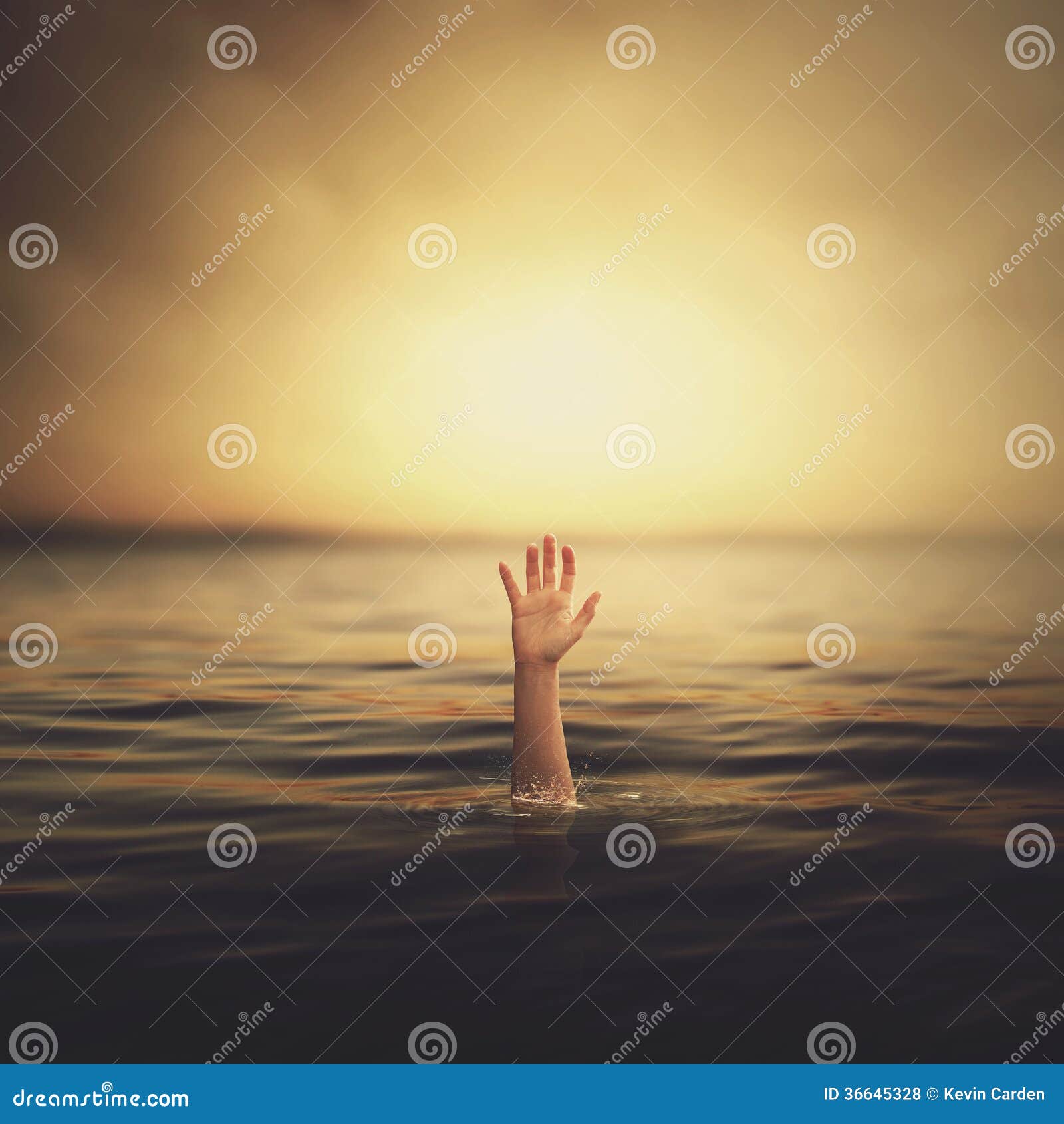 a hand coming out of the water