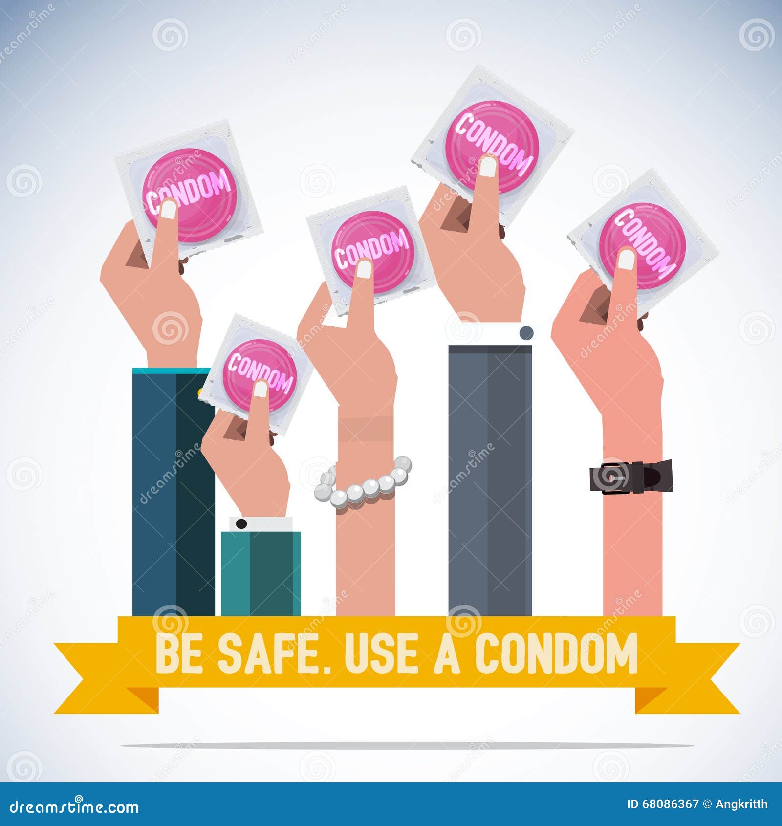 Hand with condom stock illustration. Illustration of hold 68086367