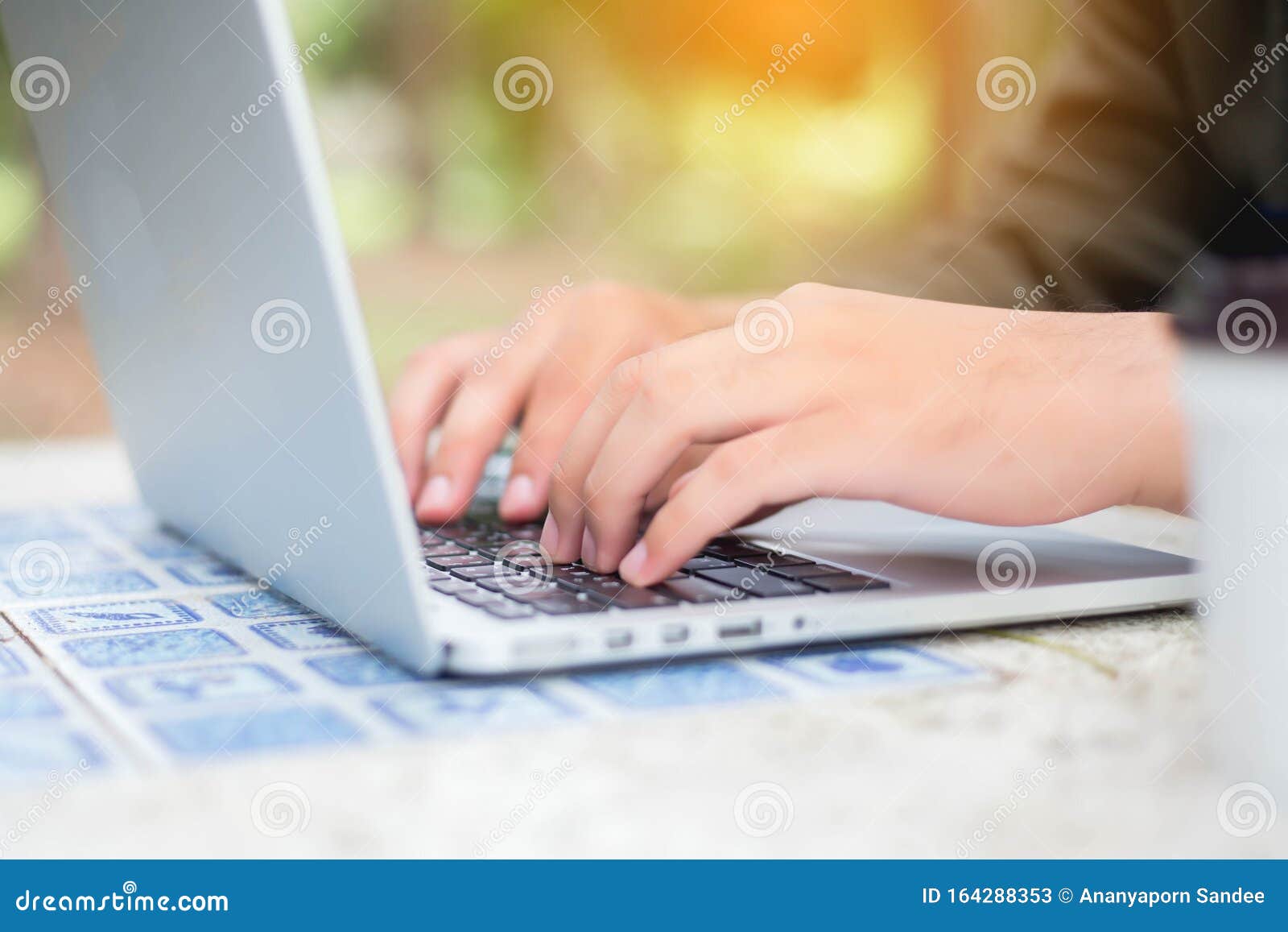 Hand Control on a Laptop Touchpad Stock Image Image of female, woman