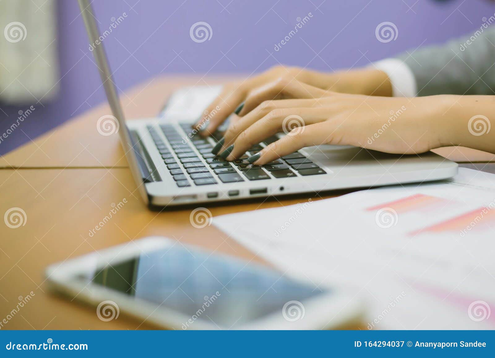 Hand Control on a Laptop Touchpad Stock Image Image of technology