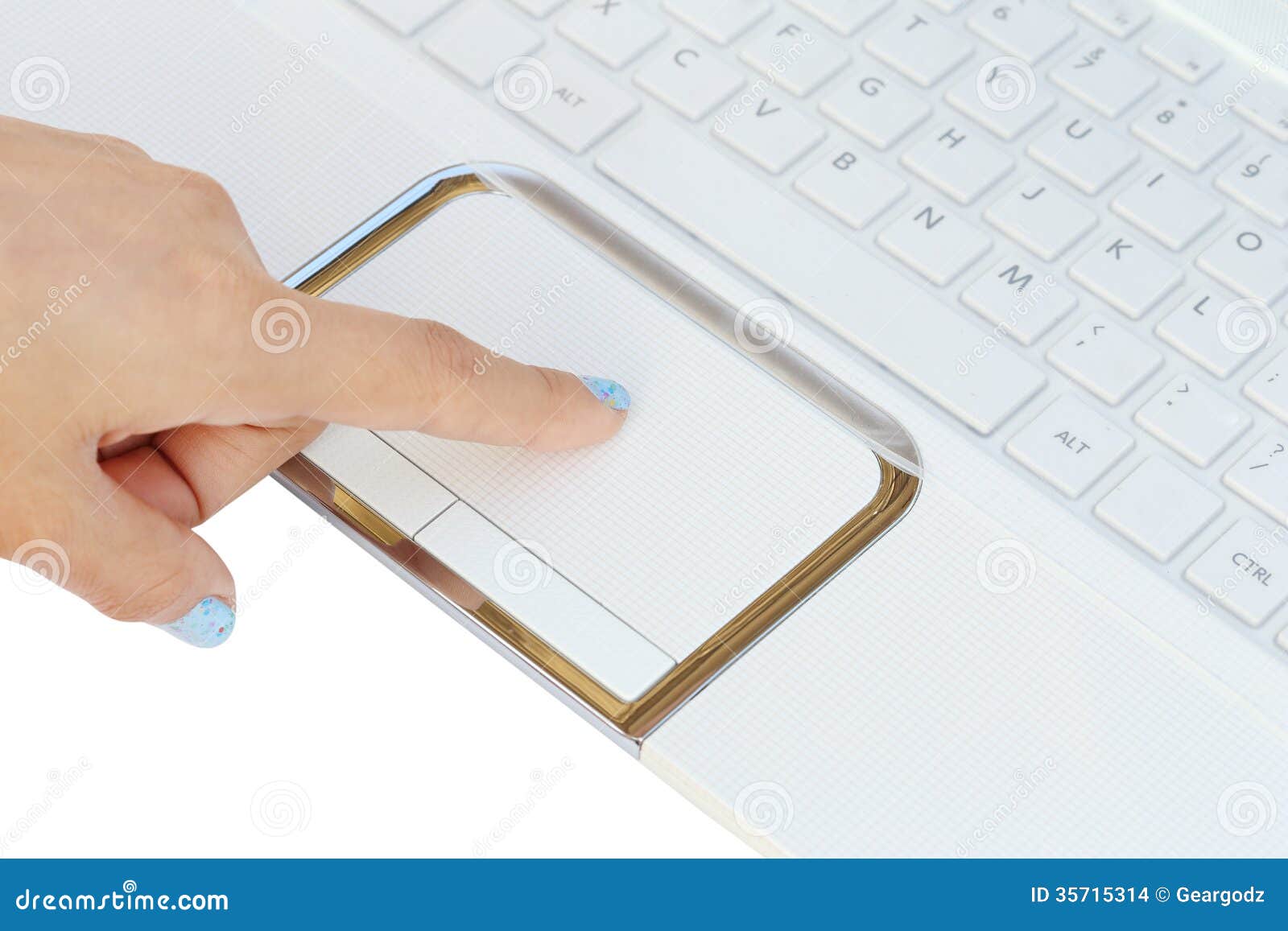 Hand Control on Laptop Touchpad Stock Photo Image of digital