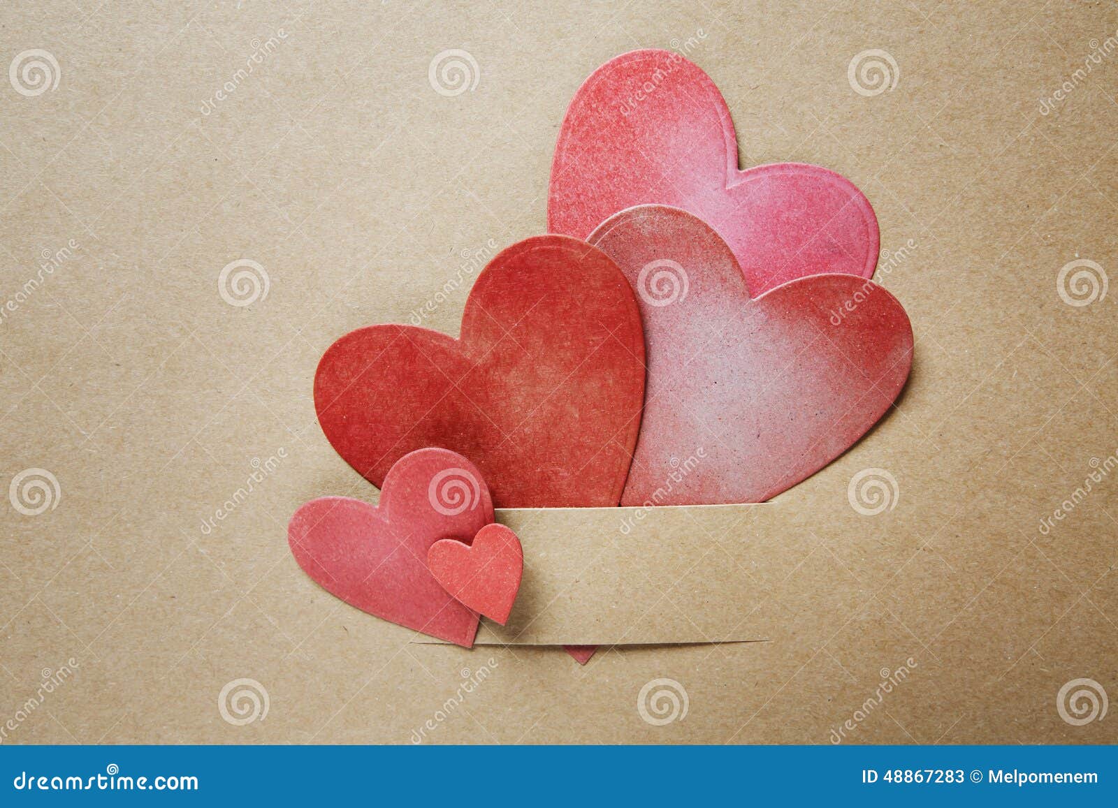 hand-crafted paper hearts