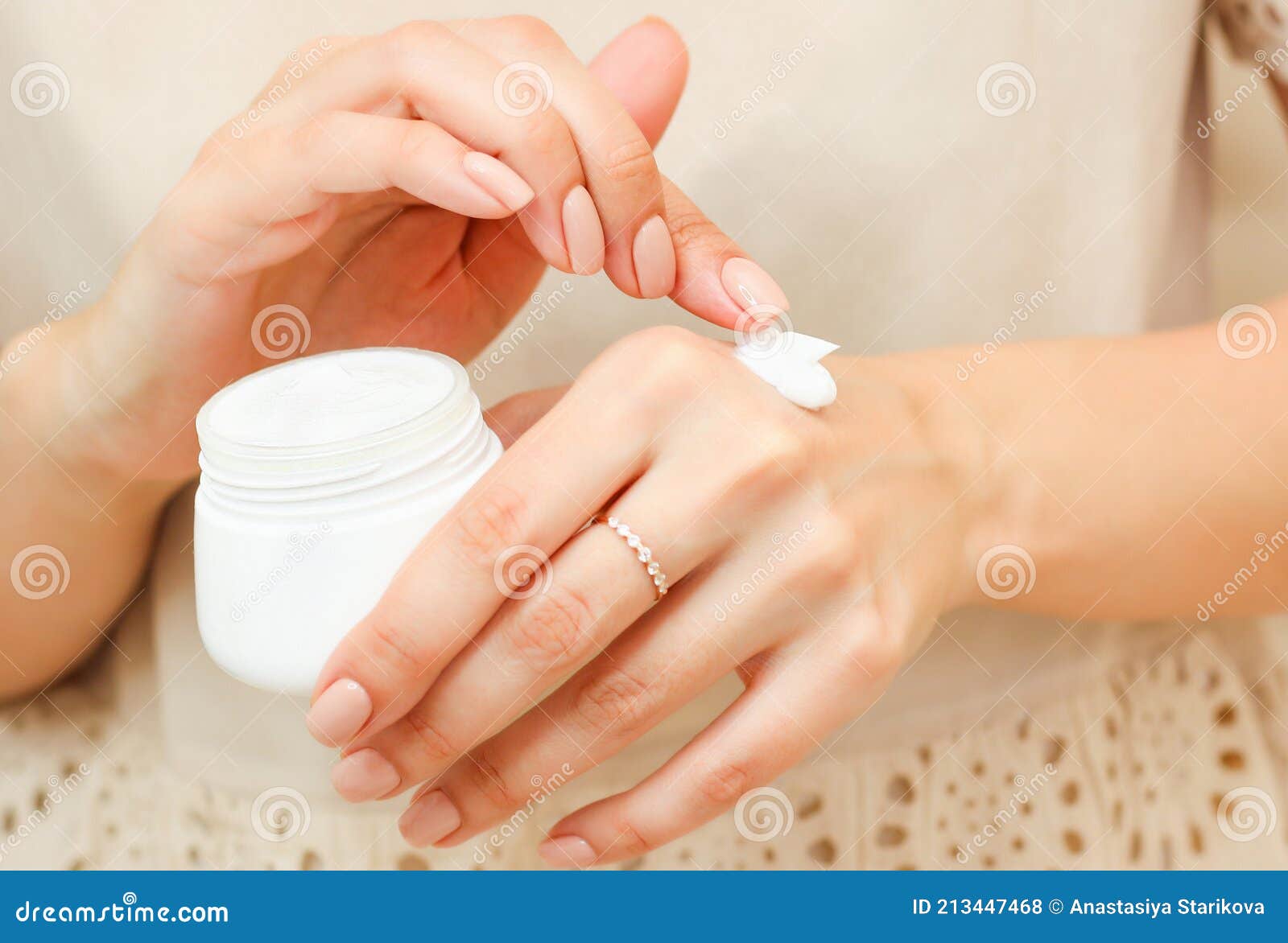Hand cream in the hands. stock photo. Image of dermatology 213447468