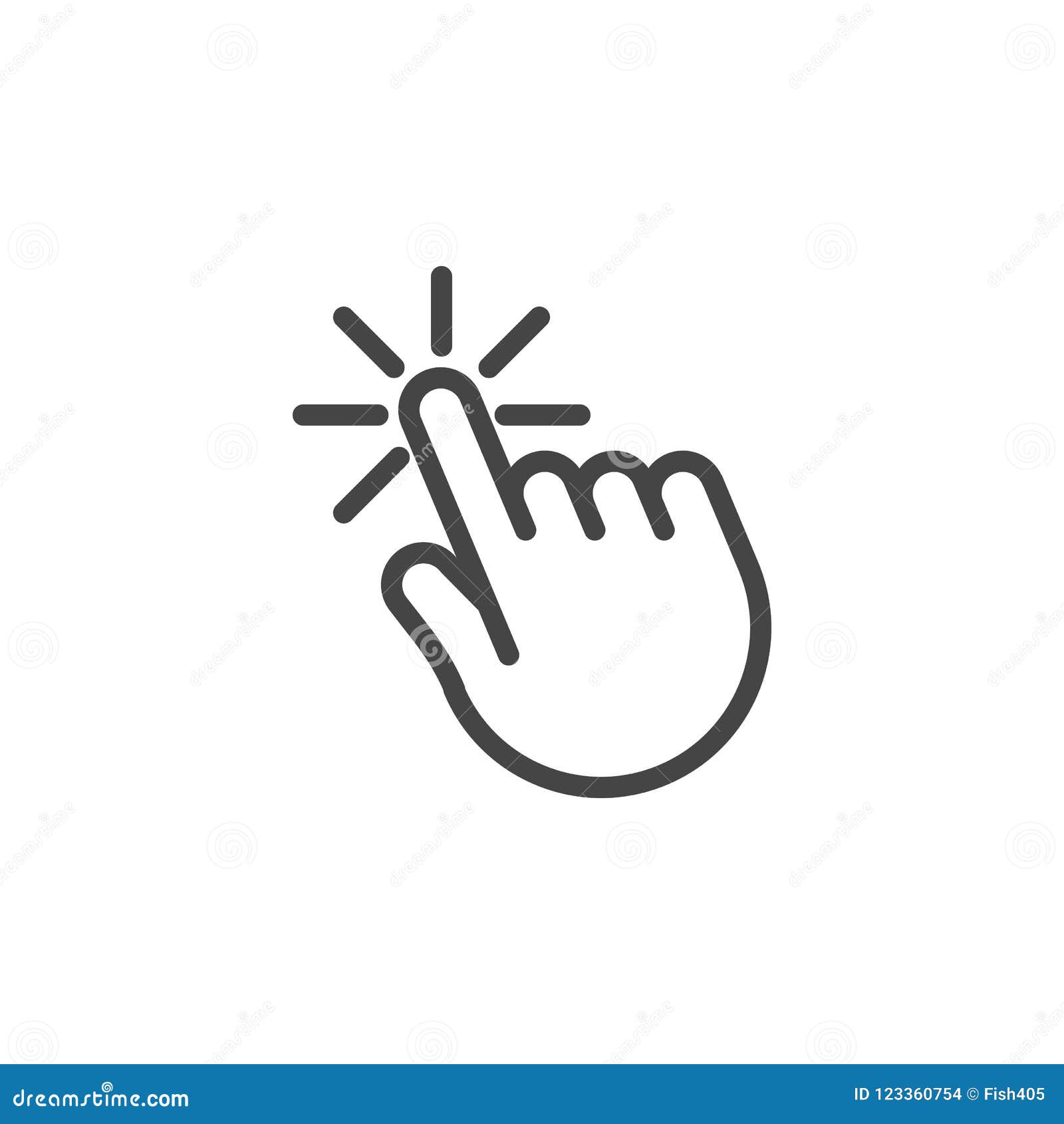 hand cursor click. web icon for sites and apps interfaces, online stores. computer mouse pointer. internet tap sign