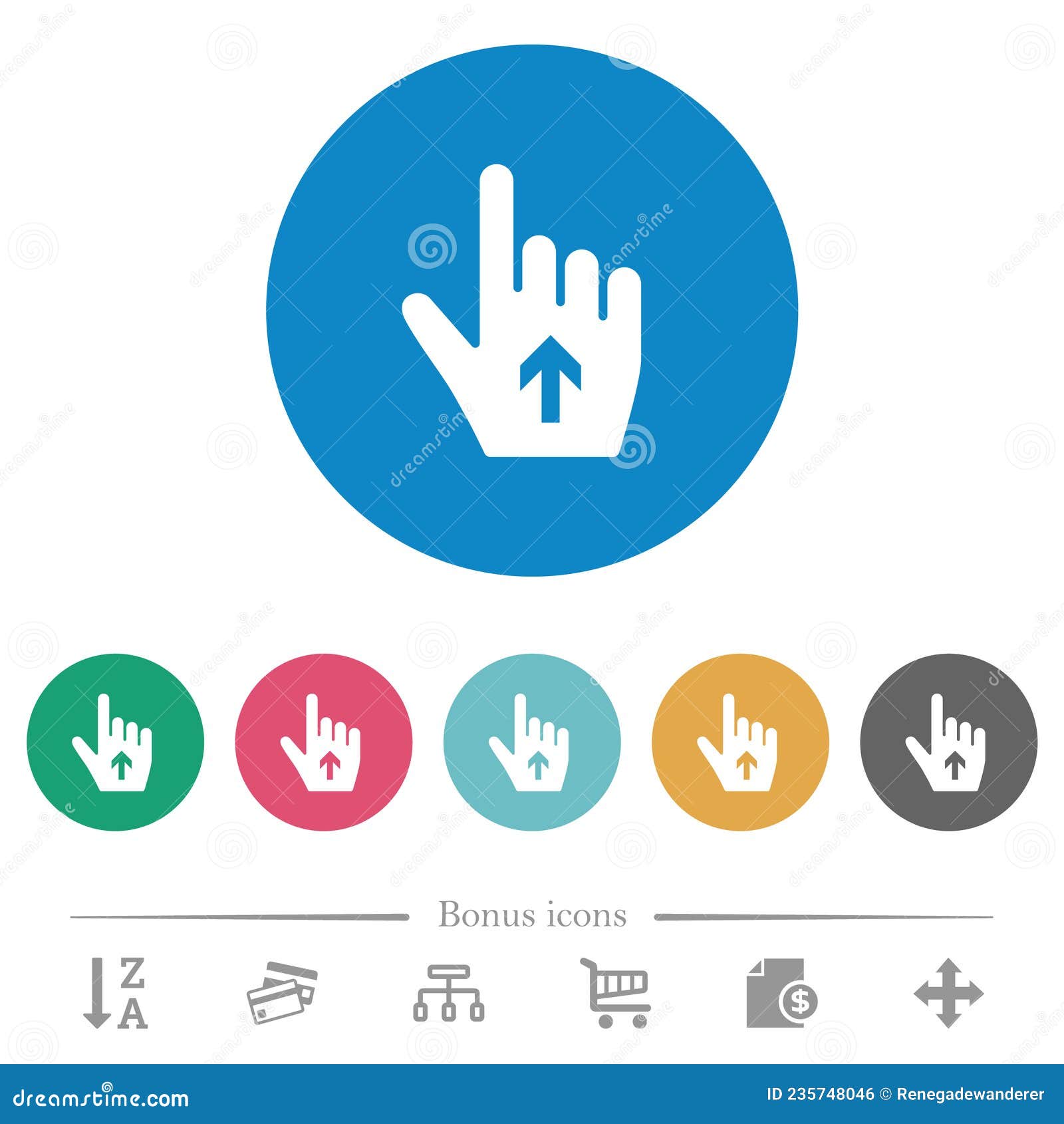 hand cursor up solid flat round icons