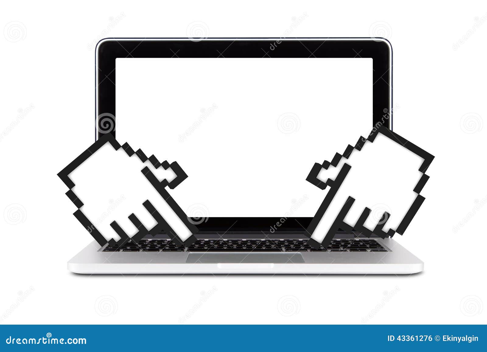 Hand Cursors Typing on Laptop Stock Photo - Image of cursor, hand: 43361276