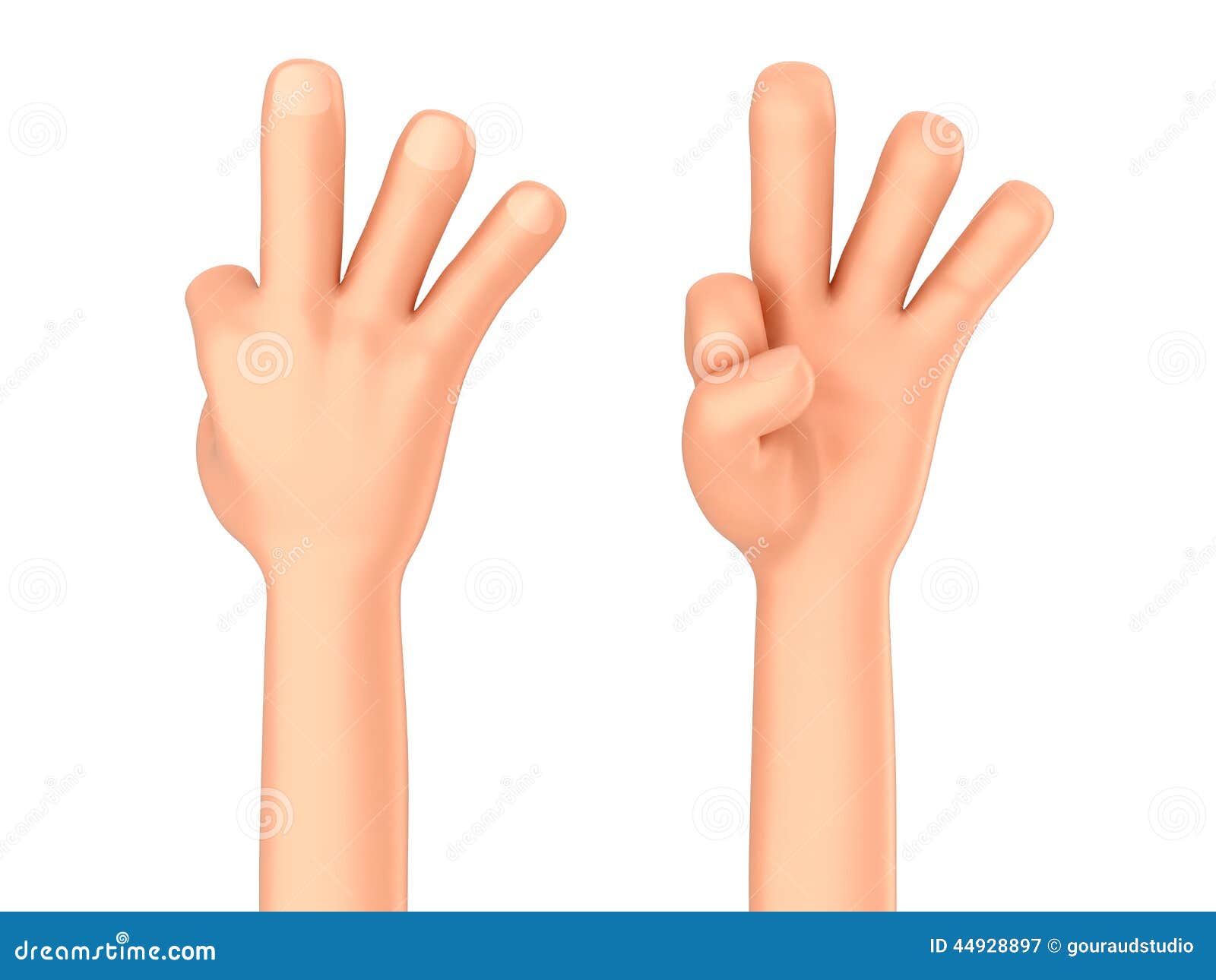 hand shows three fingers  Finger, Vector free, Shows