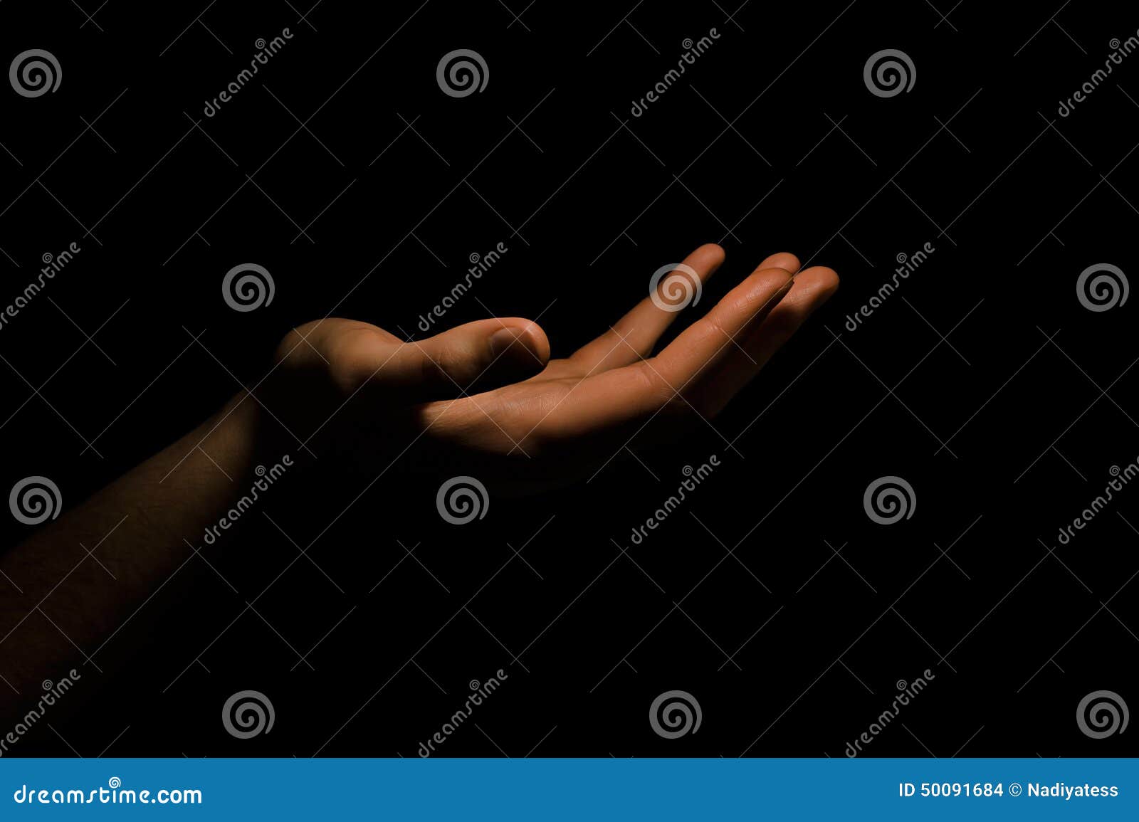 Hand in the dark stock photo. Image of faithful, fingers 50091684