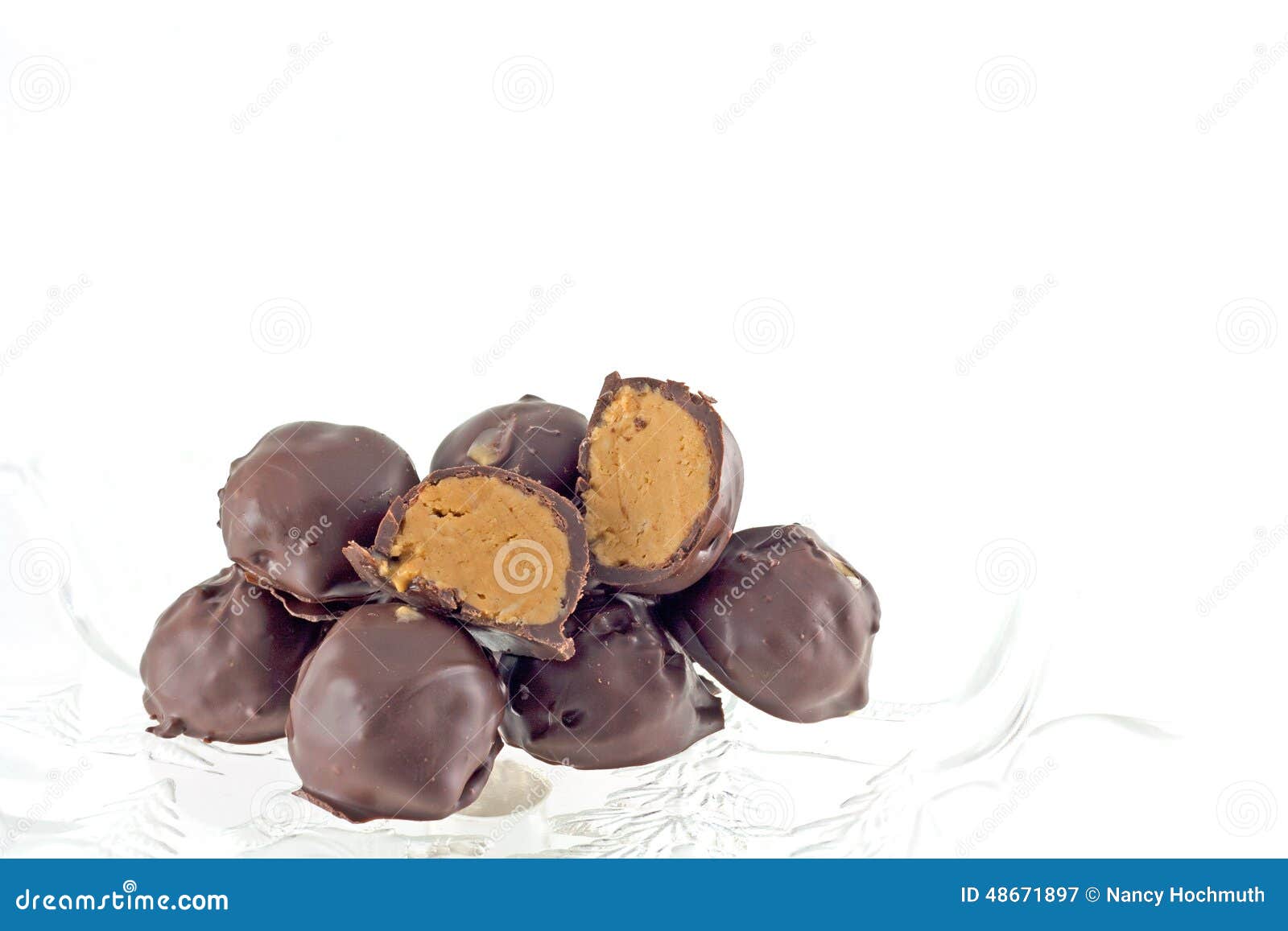 Hand Dipped Chocolate Covered Peanut Butter Creams Stock Image Image of decadent, dessert