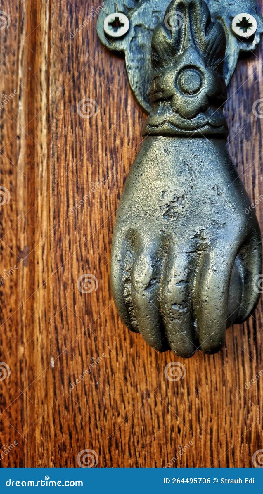 Hand door knocker stock photo. Image of knocker, outdoor 264495706