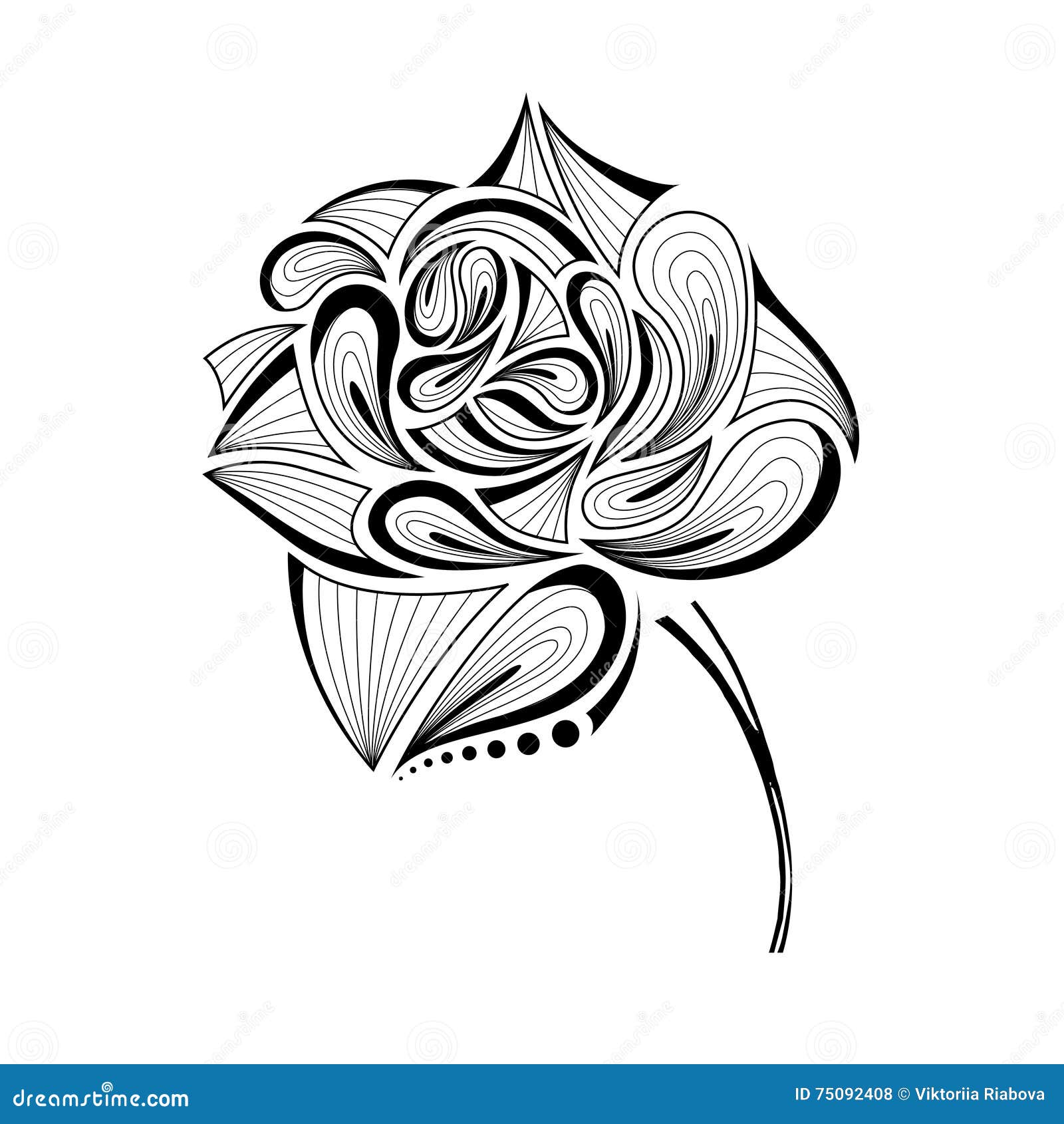 Hand Draw Abstract Rose. Vector Illustration Stock Vector ...