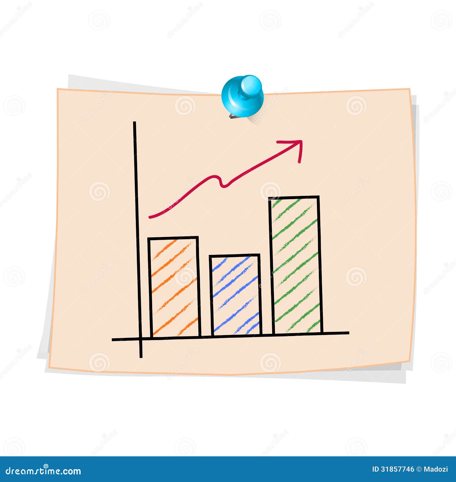 Hand Draw Business Graph Cartoon Royalty Free Stock Image - Image: 31857746