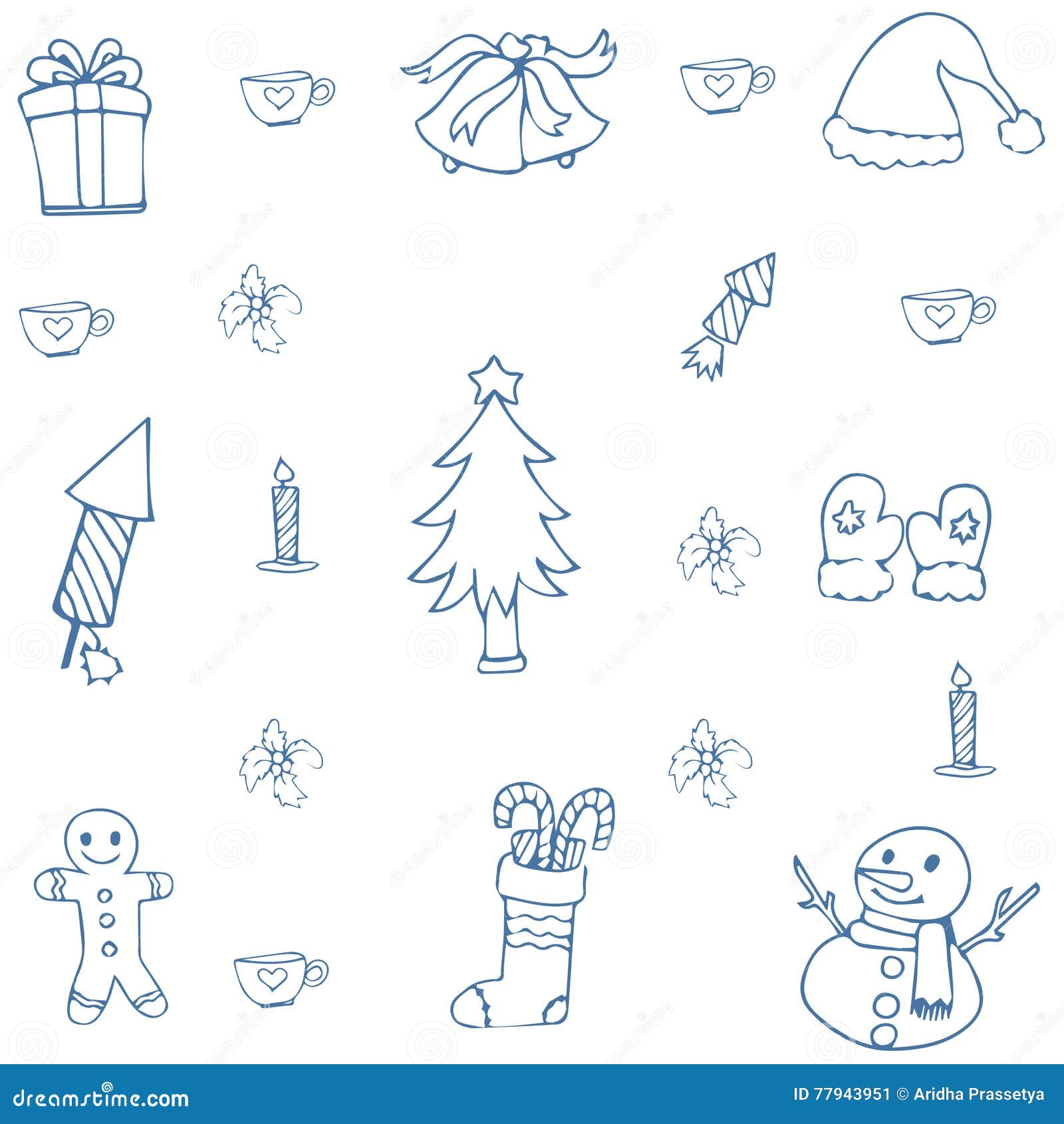 Hand Draw Christmas Doodle Set Stock Vector - Illustration of earth ...