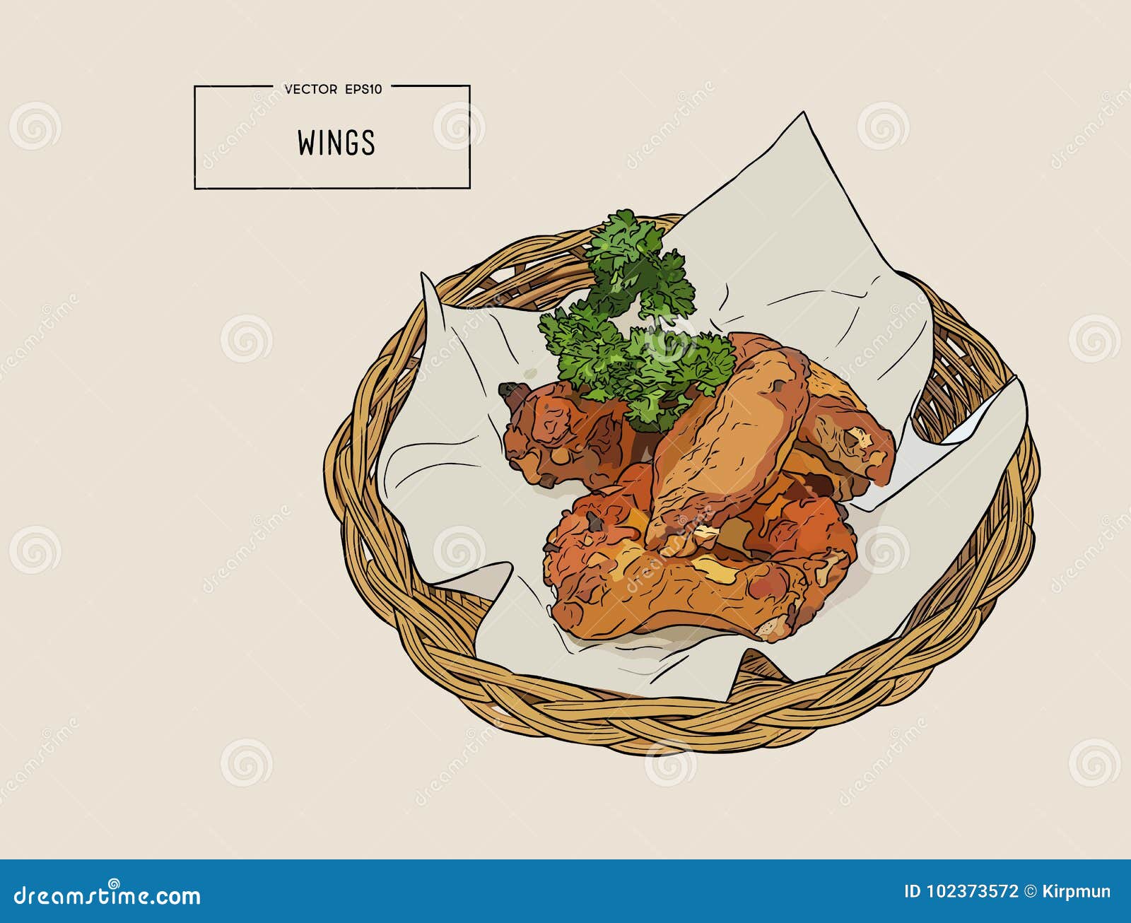 Beautiful Vector Hand Drawn Chicken Wings Illustration. Detailed Retro  Style Image. Vintage Sketch Element For Labels, Packaging And Cards Design.  Modern Background. Royalty Free SVG, Cliparts, Vectors, and Stock  Illustration. Image 125340701.