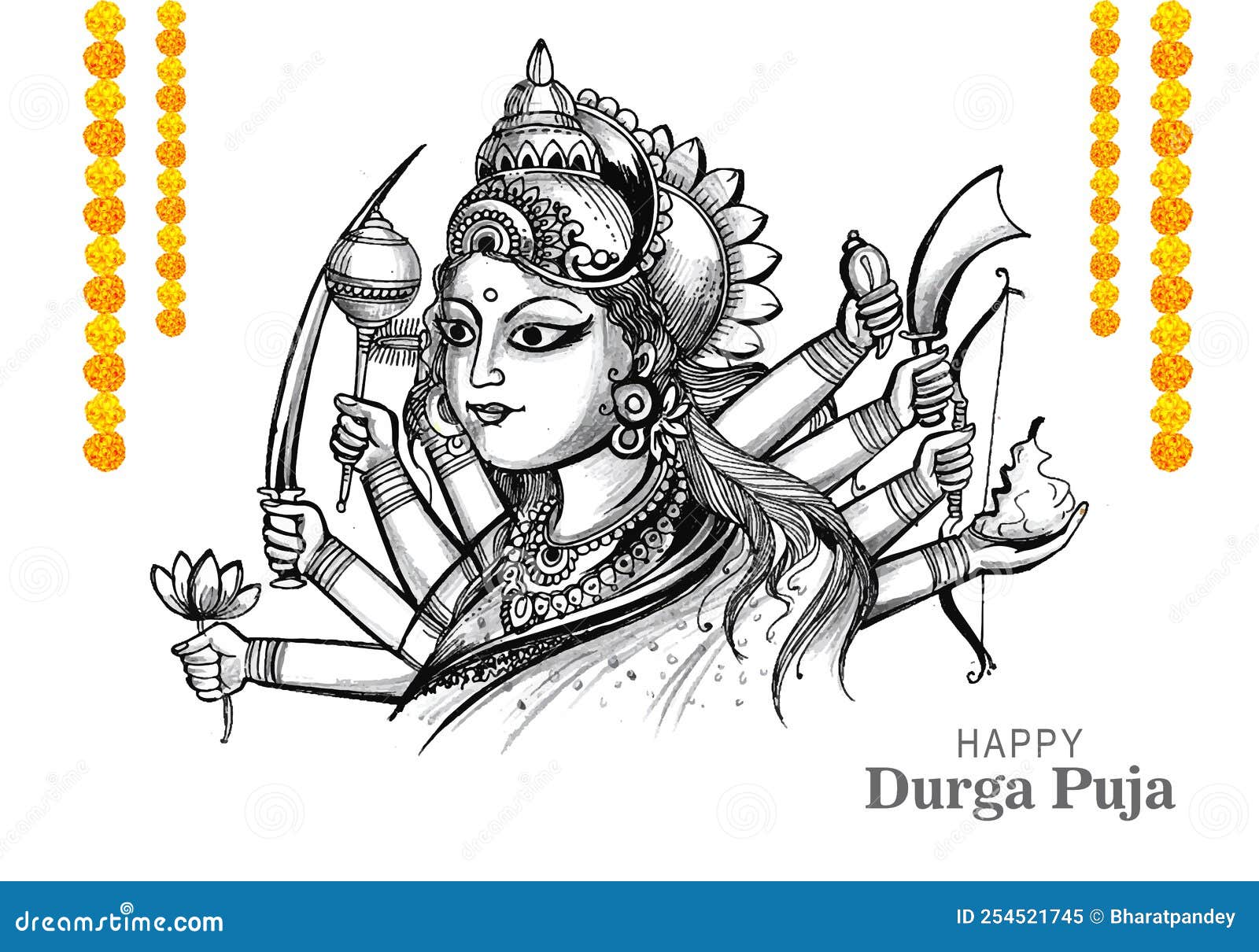 Durga Drawing Stock Photos and Images  123RF