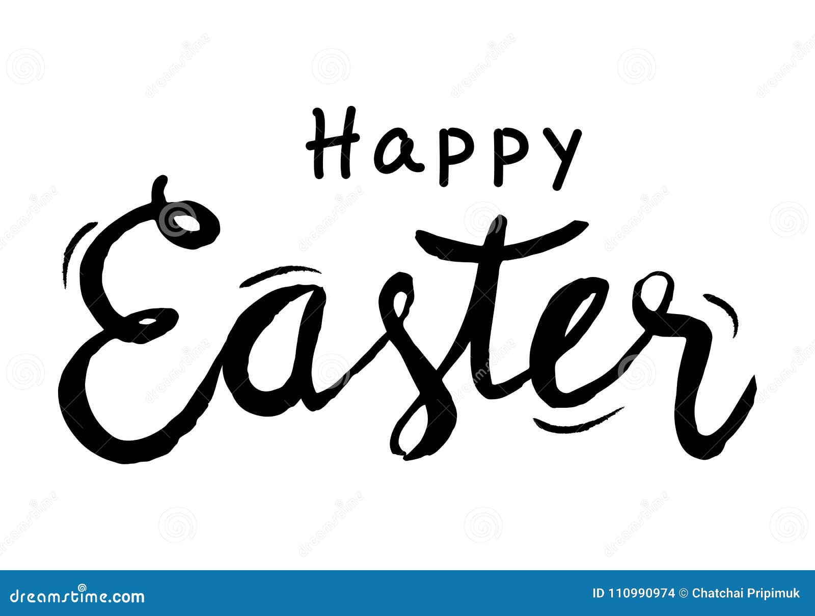 Hand Draw Happy Easter Text, Vector Stock Vector - Illustration of ...
