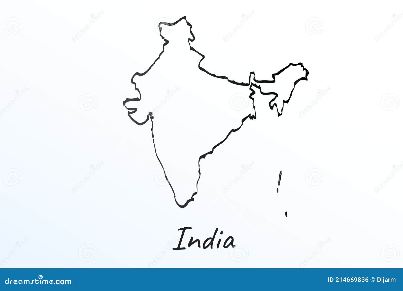 Hand Draw Map of India. Black Line Drawing Sketch. Outline Doodle on White  Background. Handwriting Script Name of the Country Stock Vector -  Illustration of drawing, india: 214669836