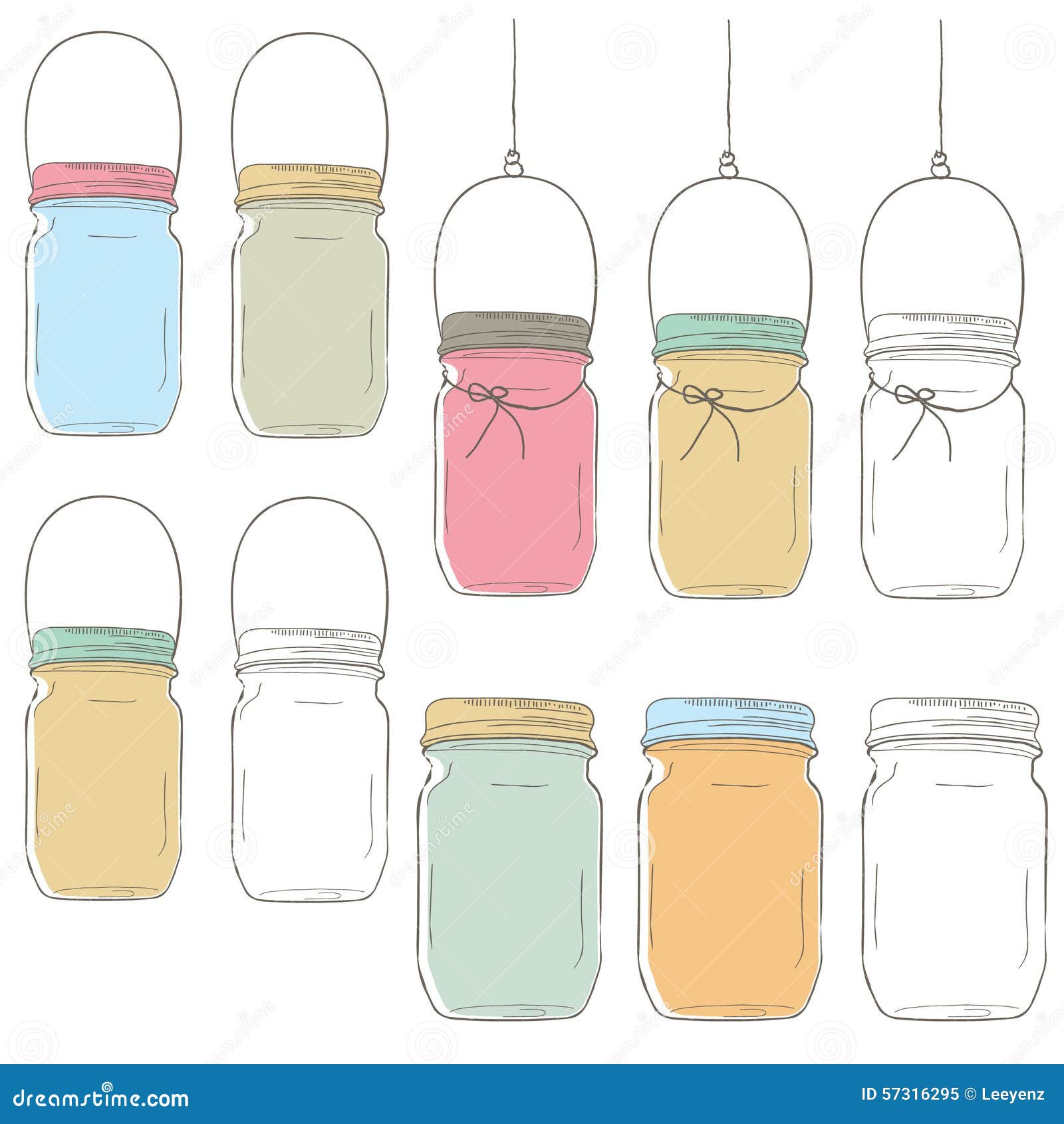 hanging mason jar clip art